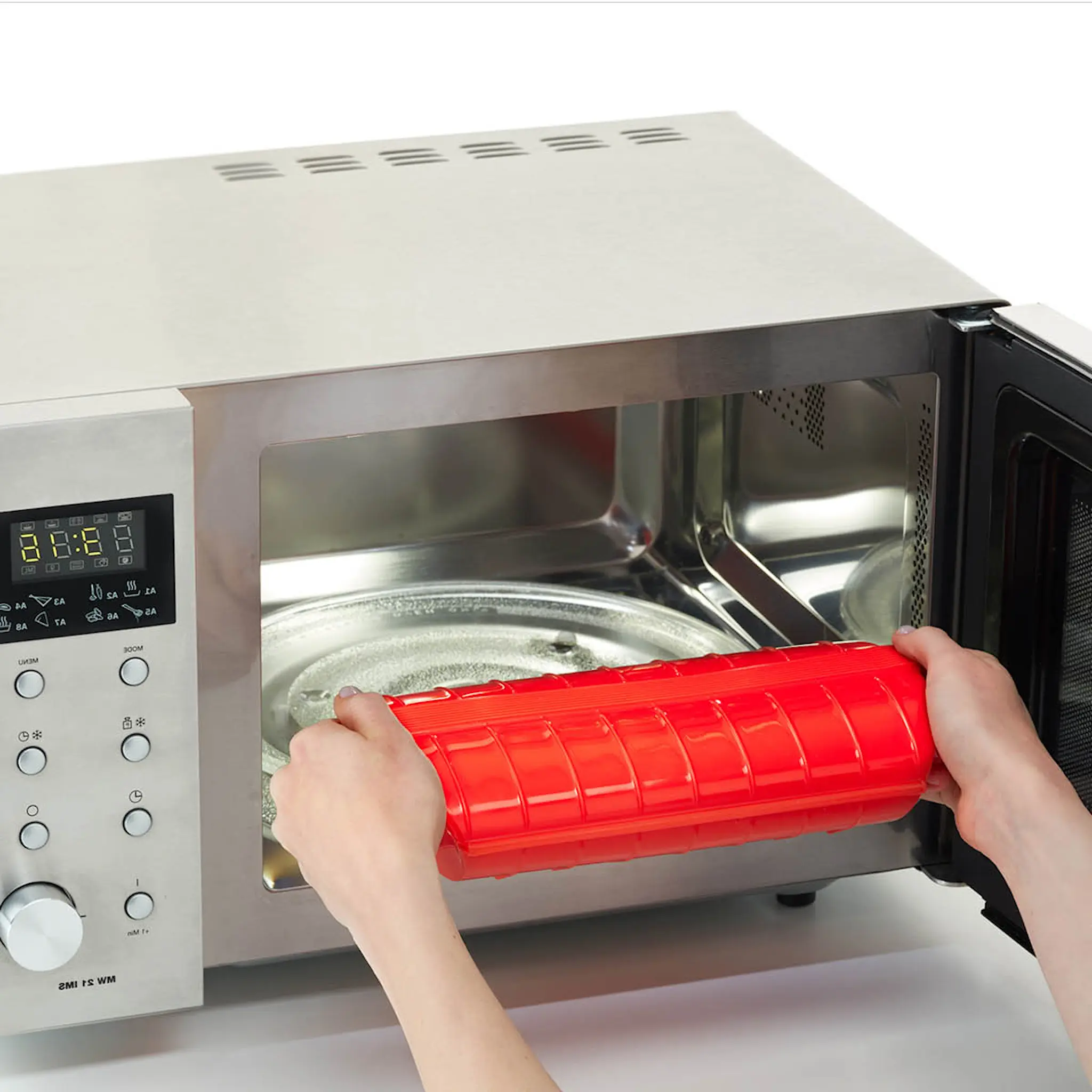 Lékué Ångkokare för mikrovågsugn 1-2 port. röd