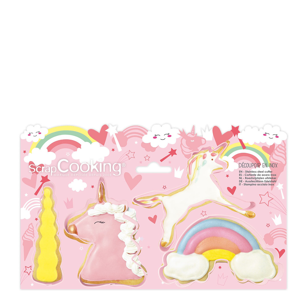 ScrapCooking Utstickare kakformar 4-pack enhörning