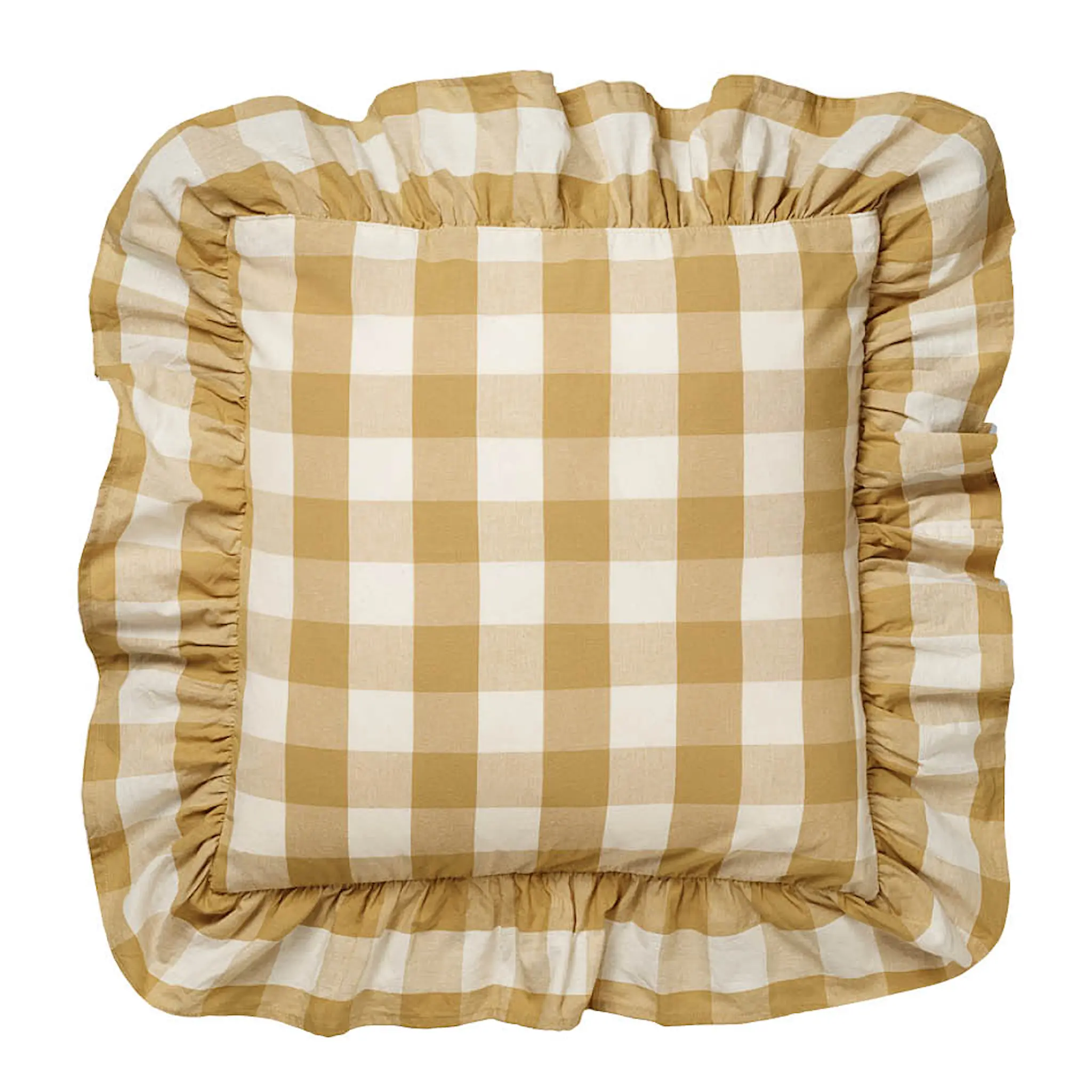 Midnatt Ruth kuddfodral med volang 50x50 cm olivgrön