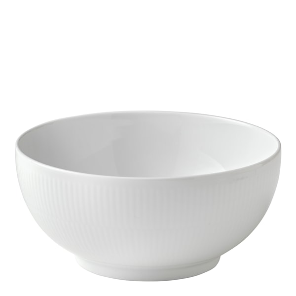 White Fluted Skål 1,8 L 21 cm