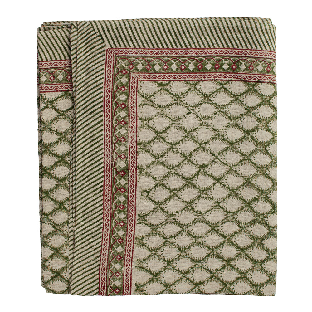 Chamois Cypress linneduk 170x270 cm grön