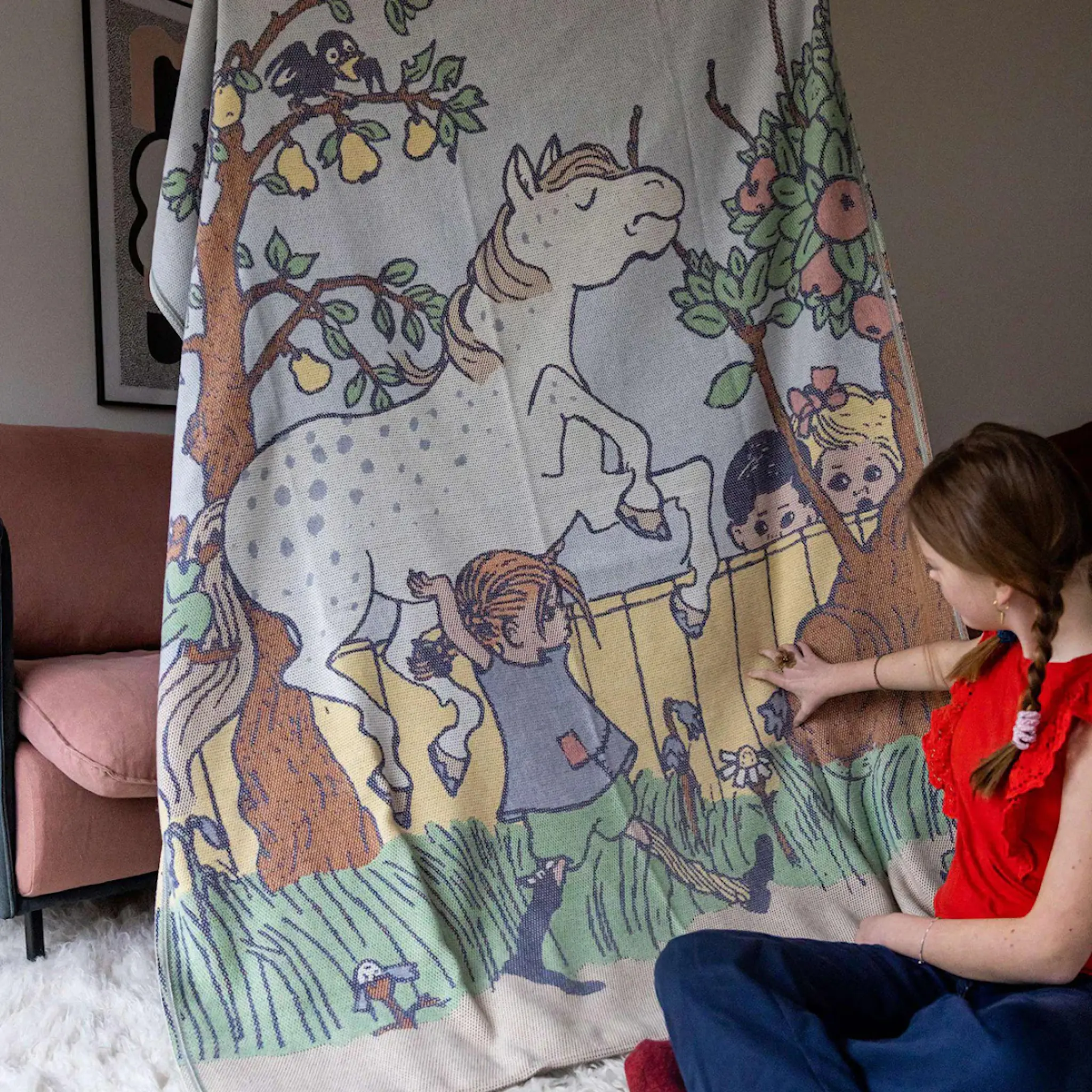 Ekelund Pippi pläd 140x170 cm Päronsprång