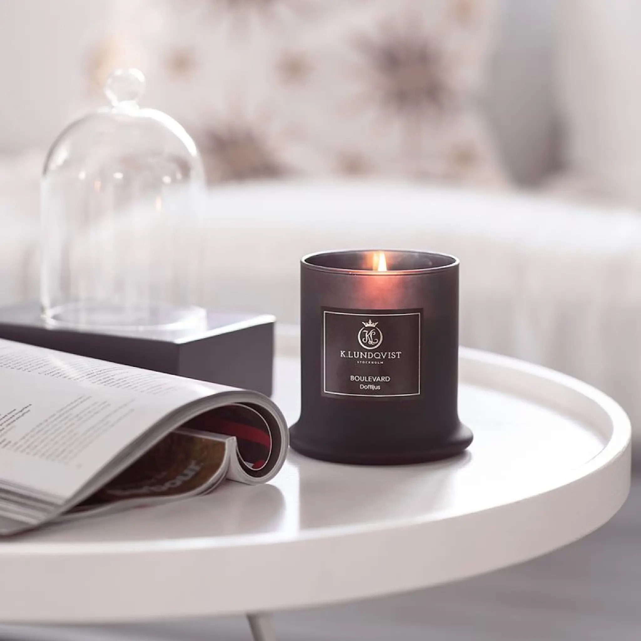 K. Lundqvist Stockholm Doftljus med glaskupa boulevard