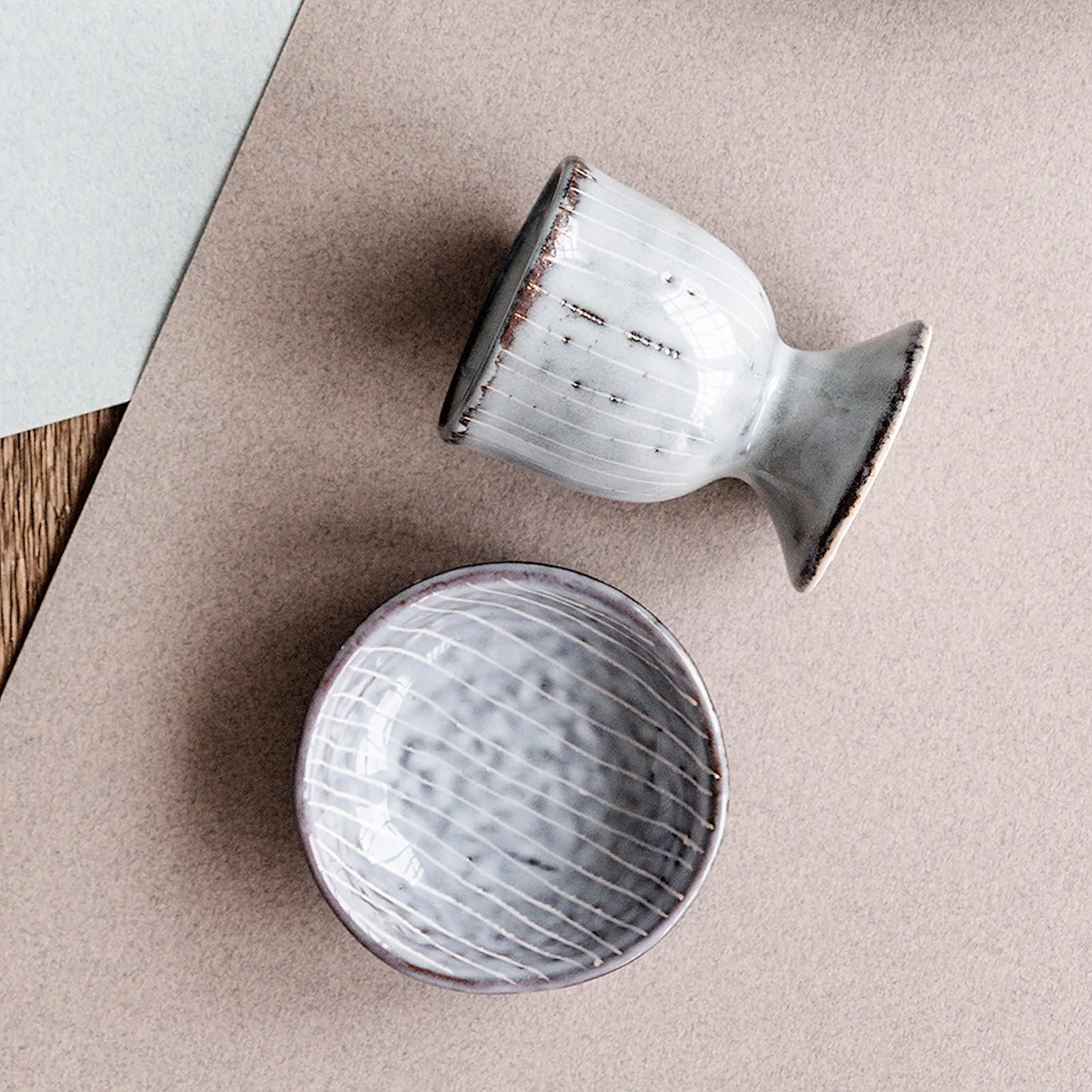 Broste Copenhagen Nordic Sea Skål med fötter 8,5 cm Blå