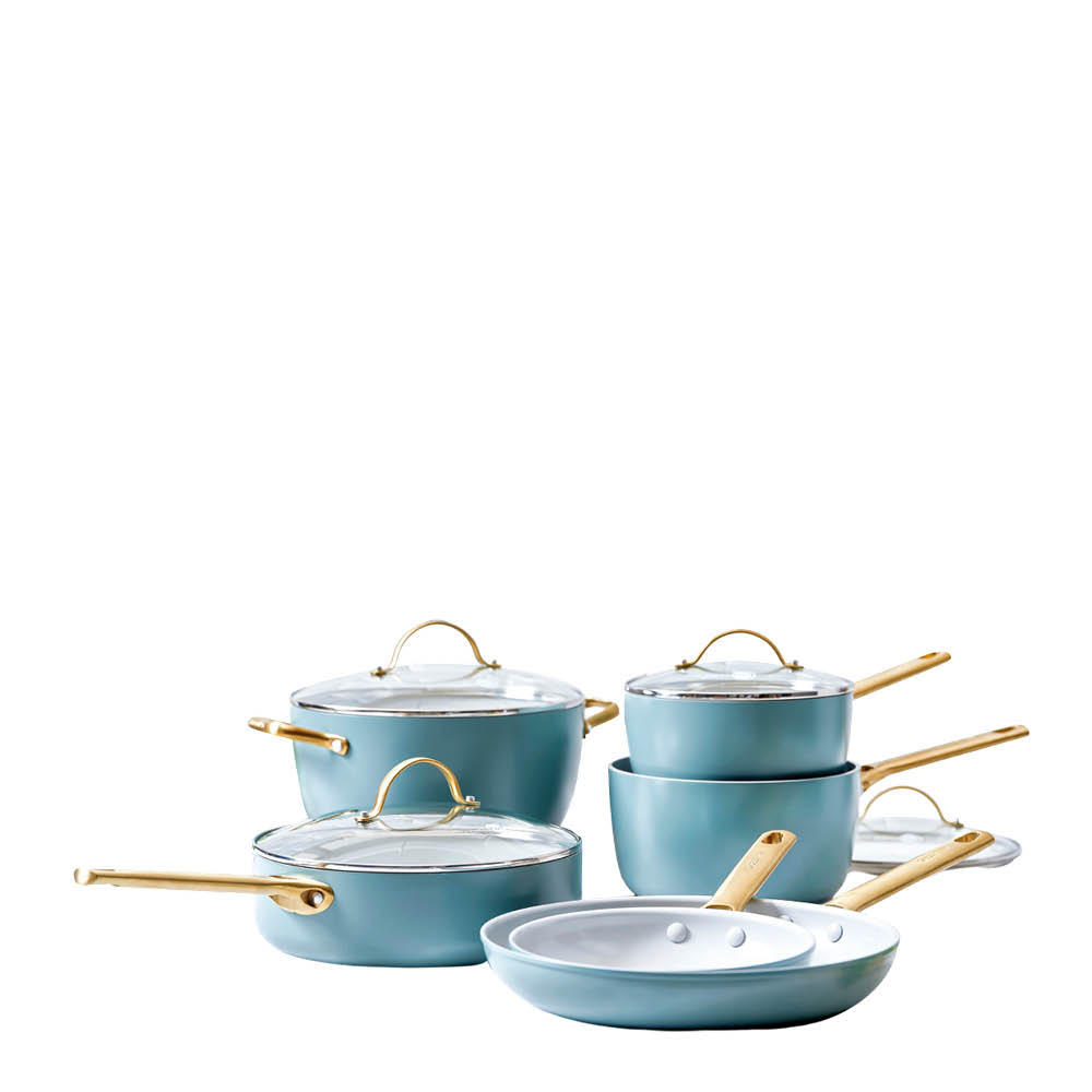 GreenPan Padova Reserve keramisk grytset 10 delar Smokey Blue