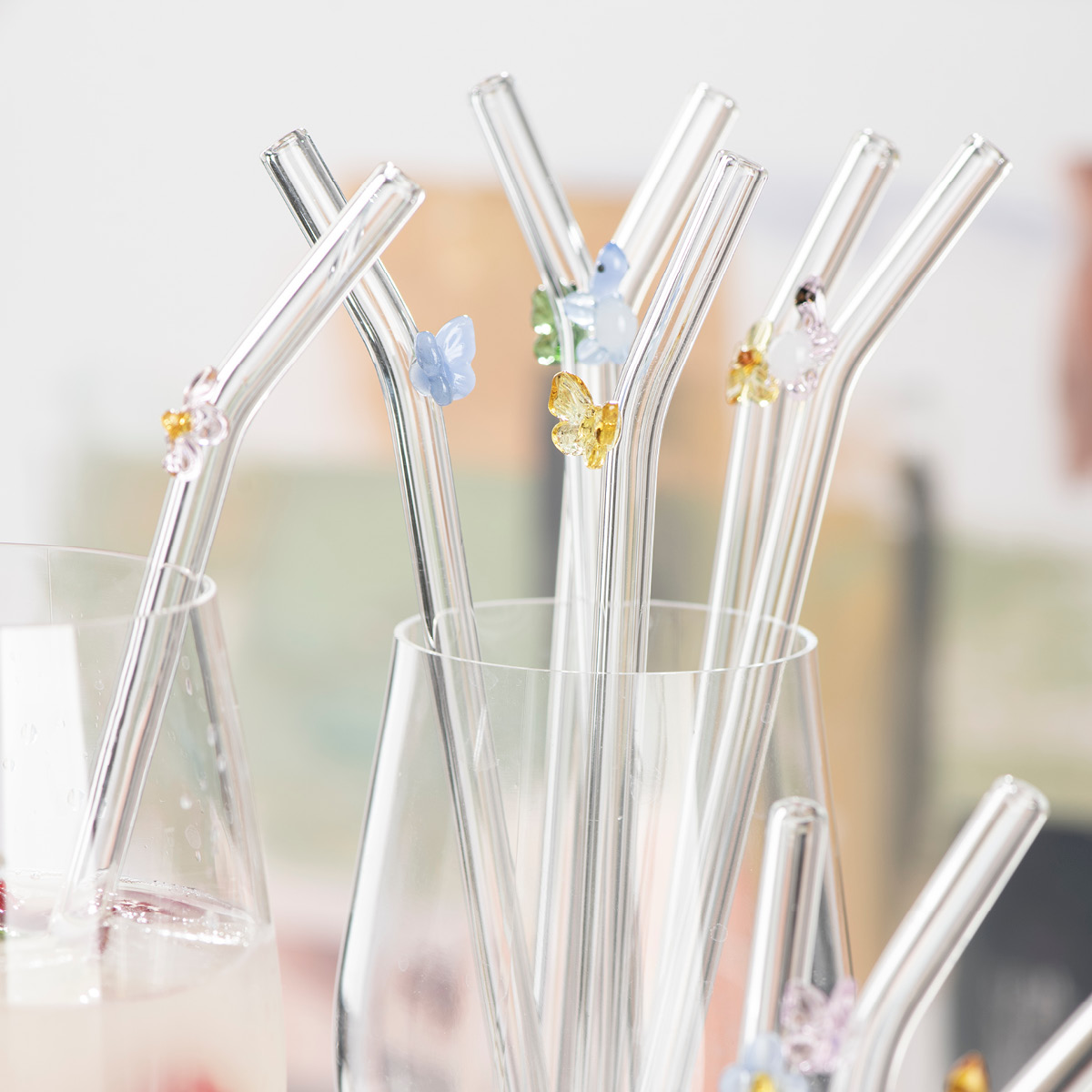 Modern House Fun sugrör 20 cm 4-pack blomma