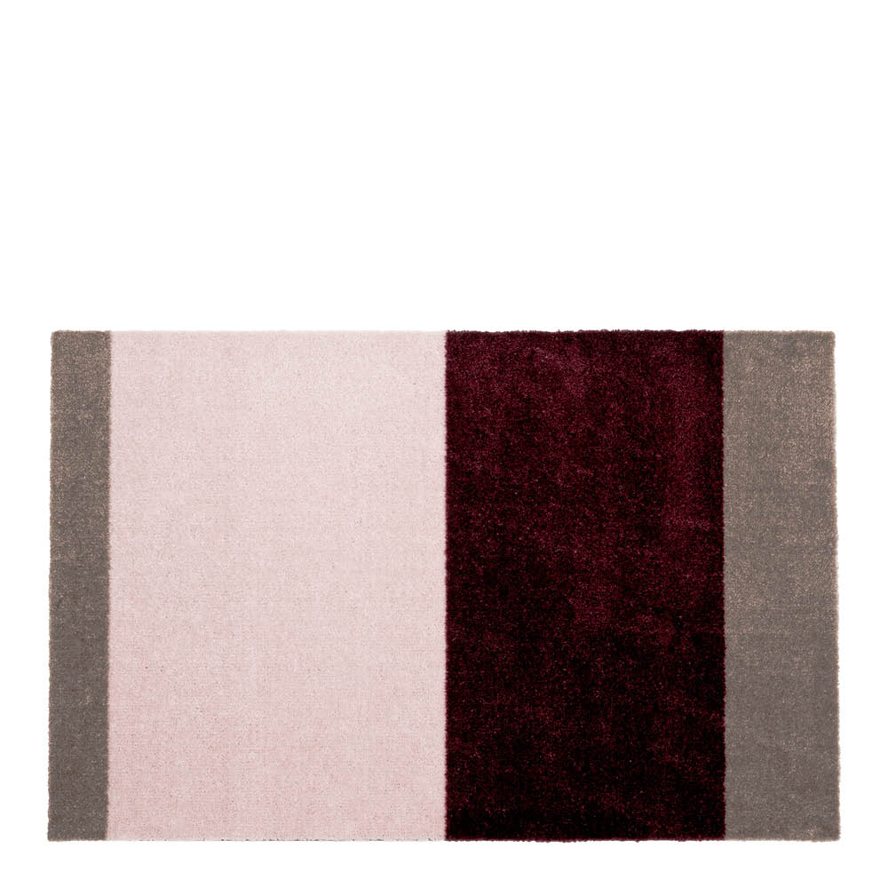 Tica Copenhagen Stripes horisontal gulvmatte 90x60 cm bordeaux/rose/sand