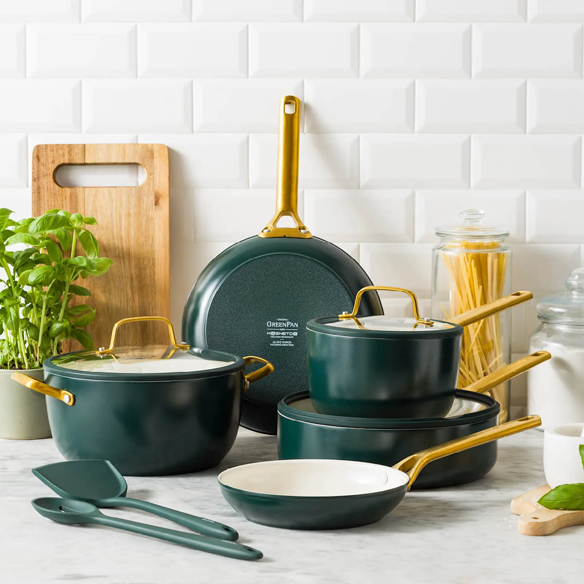 GreenPan Padova Reserve kattilasarja 10 osaa Pine Green