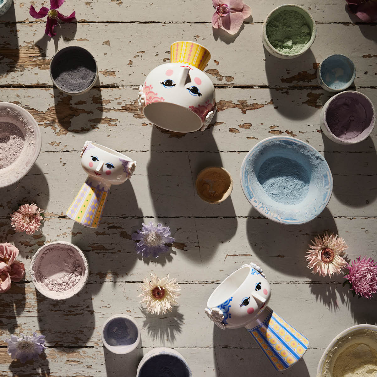 Bjørn Wiinblad Eva vas 18,5 cm blå