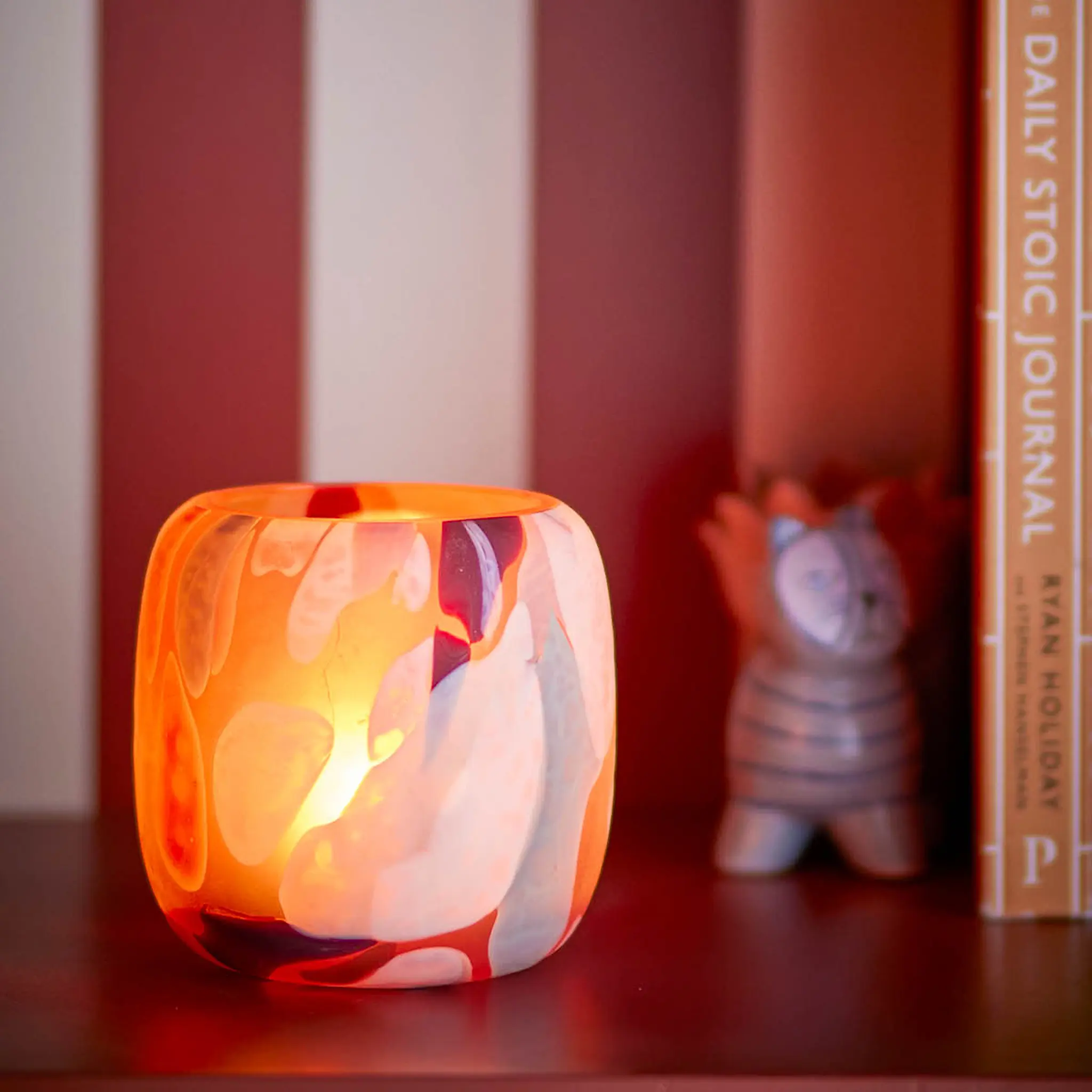 Bloomingville Ljuslykta Karan 9x9,5 cm rosa