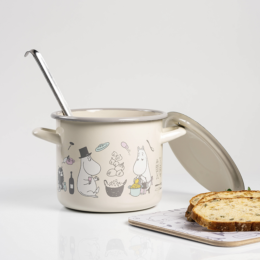 Muurla Mummi gryte med lokk 2,5L bon appétit beige