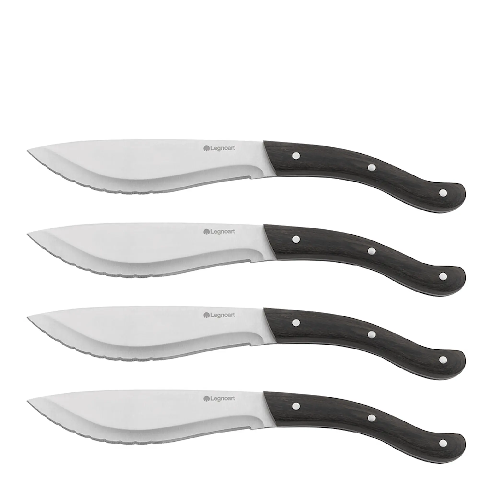 Legnoart Tomahawk Steakkniv 4-pack Pakkaträ mörk
