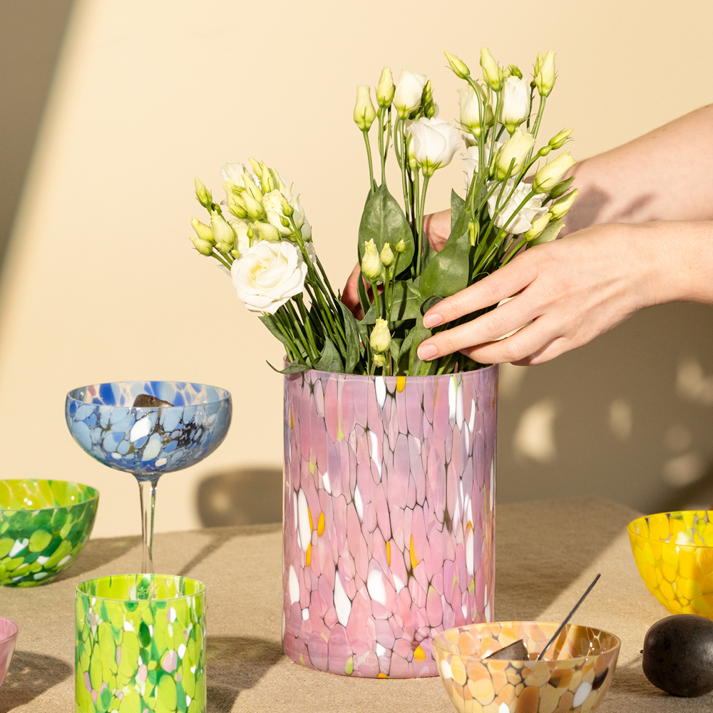 Magnor Swirl Maljakko 19 cm Vaaleanpunainen