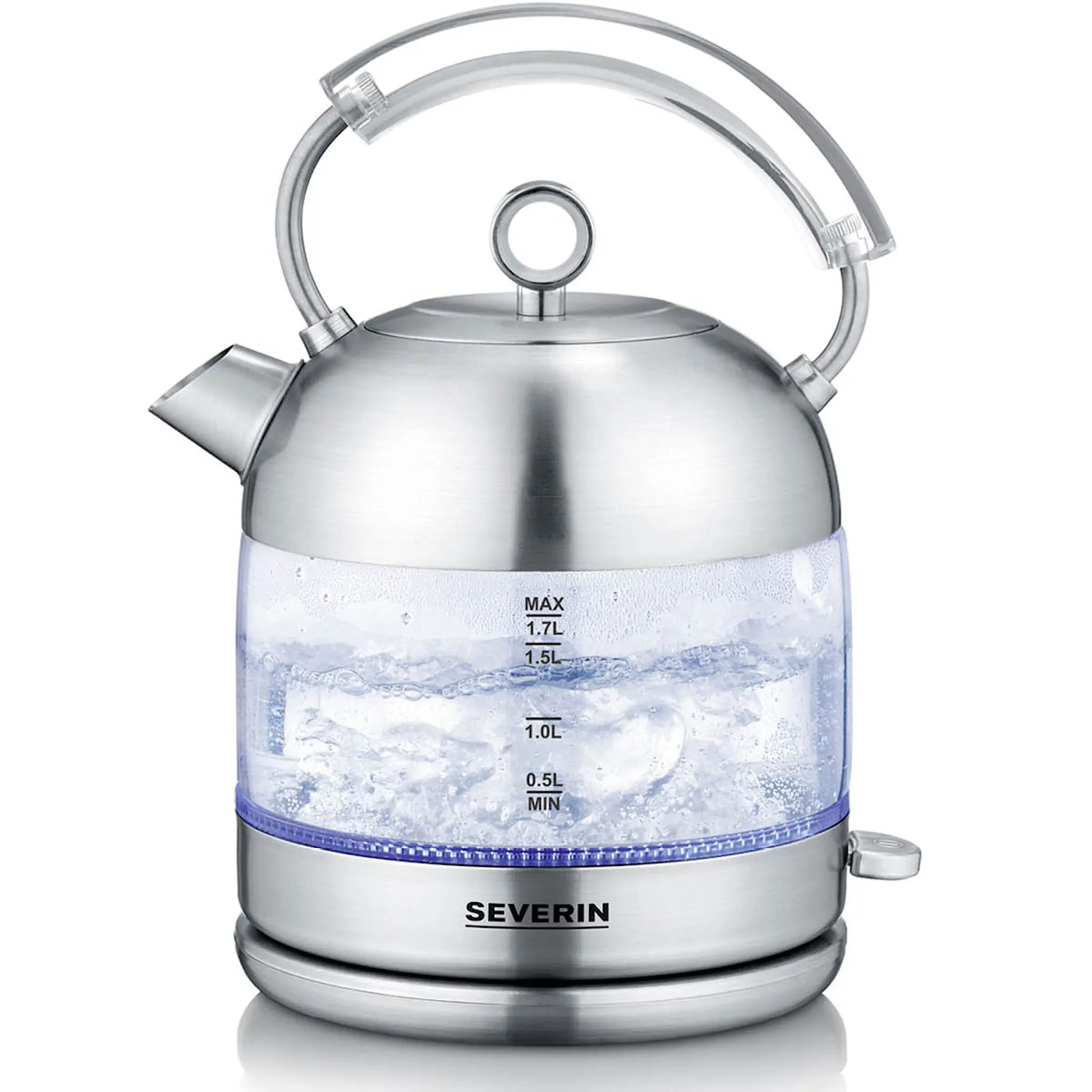 Severin Retro vattenkokare WK3459 1,7 L 2400W borstat stål/glas