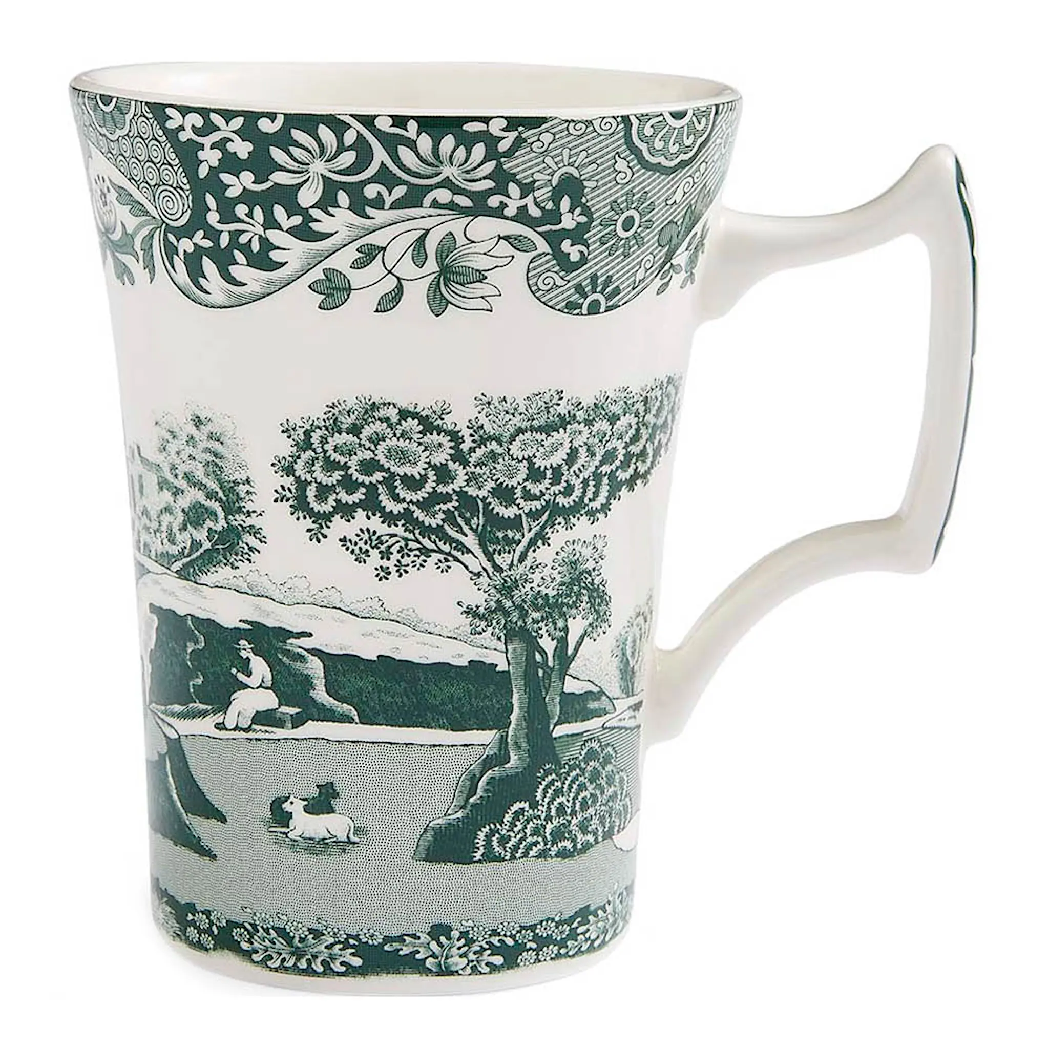 Spode Heritage Green Italian tekopp med fat 20 cl grön/vit