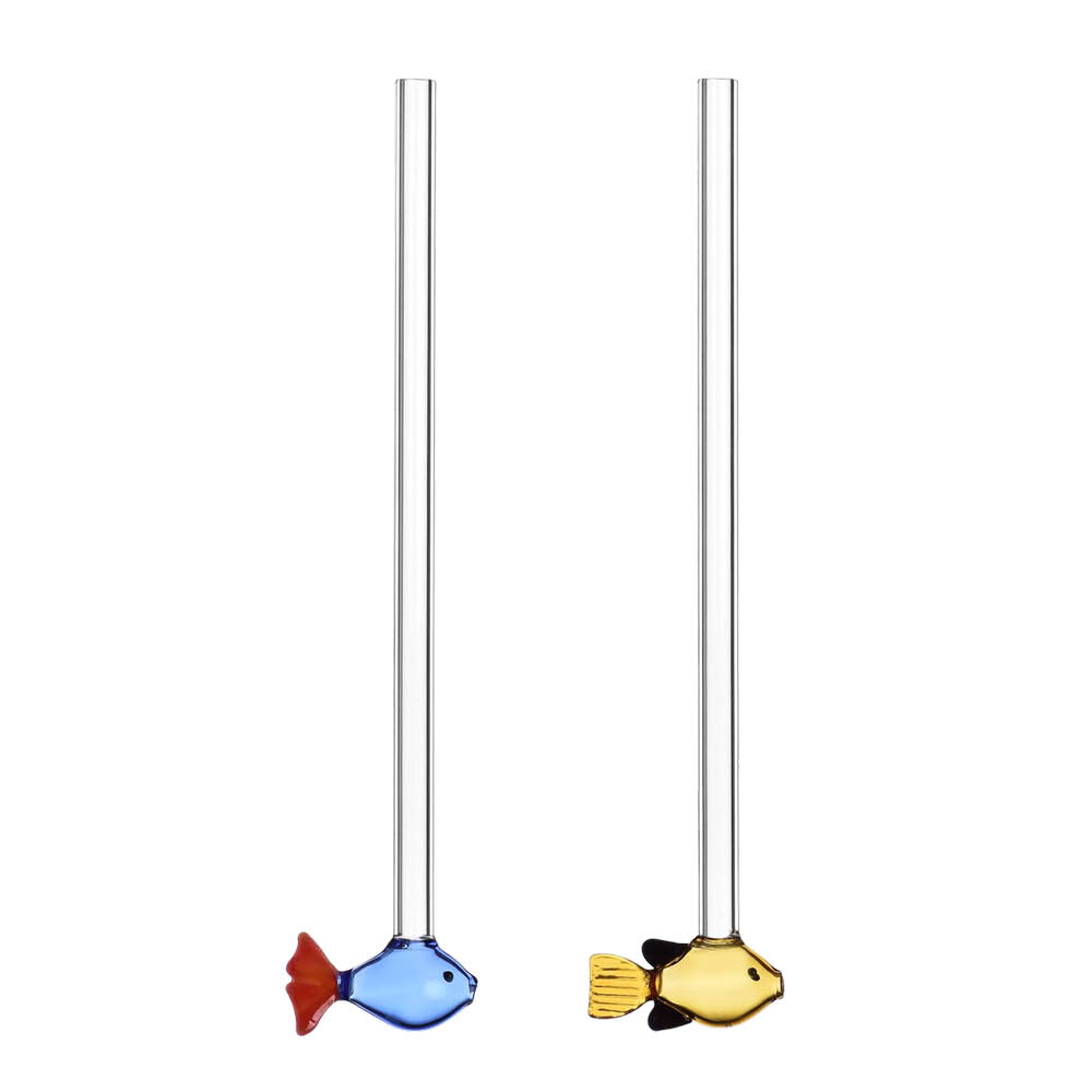 Ichendorf Milano Marine Garden sugrör 2-pack blå och amber fisk