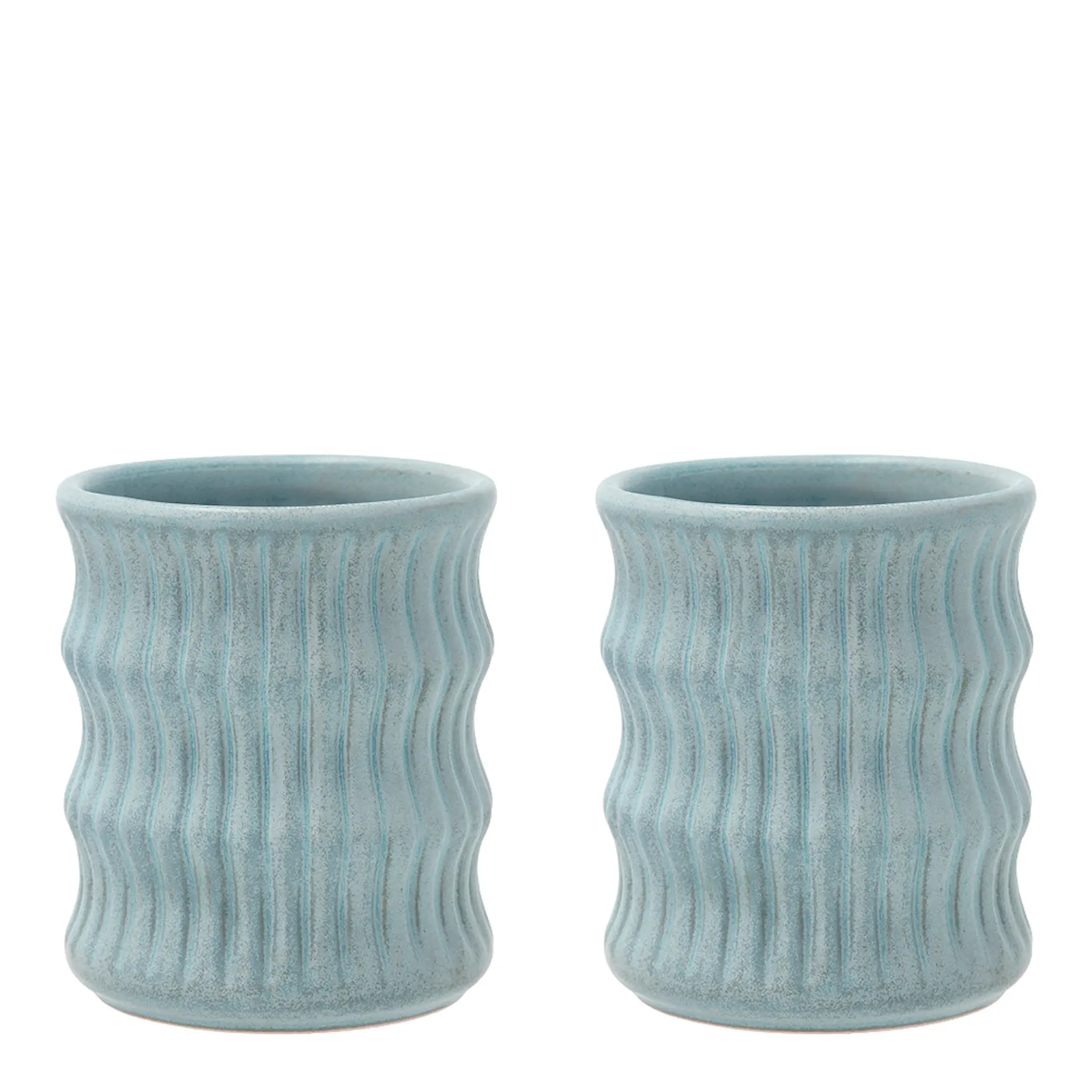 Villa Collection Styles Mugg räfflat mönster 2-pack 30 cl Blå