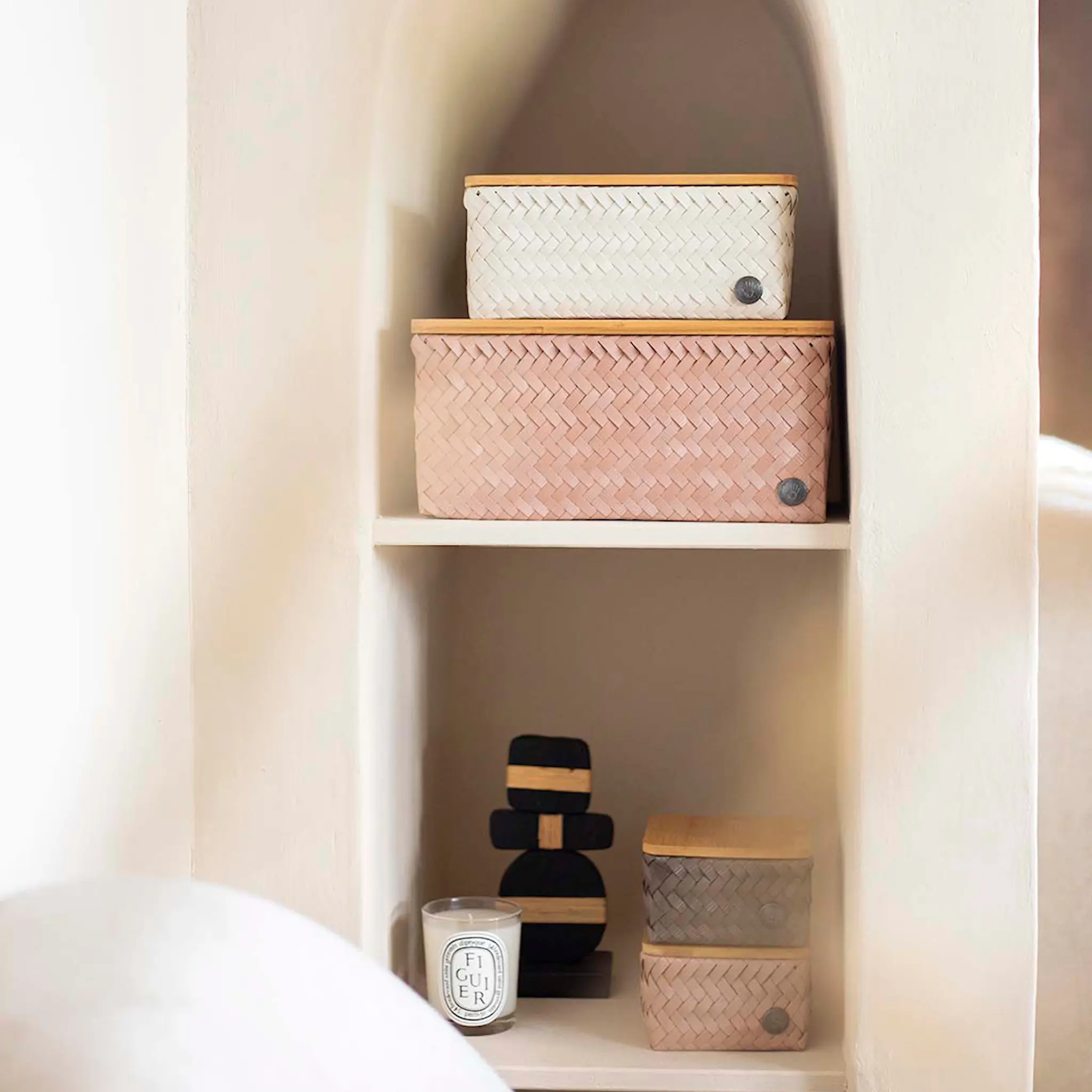 Handed By Top Fit stor oppbevaringskurv m/lokk 31x23x15 cm copper blush