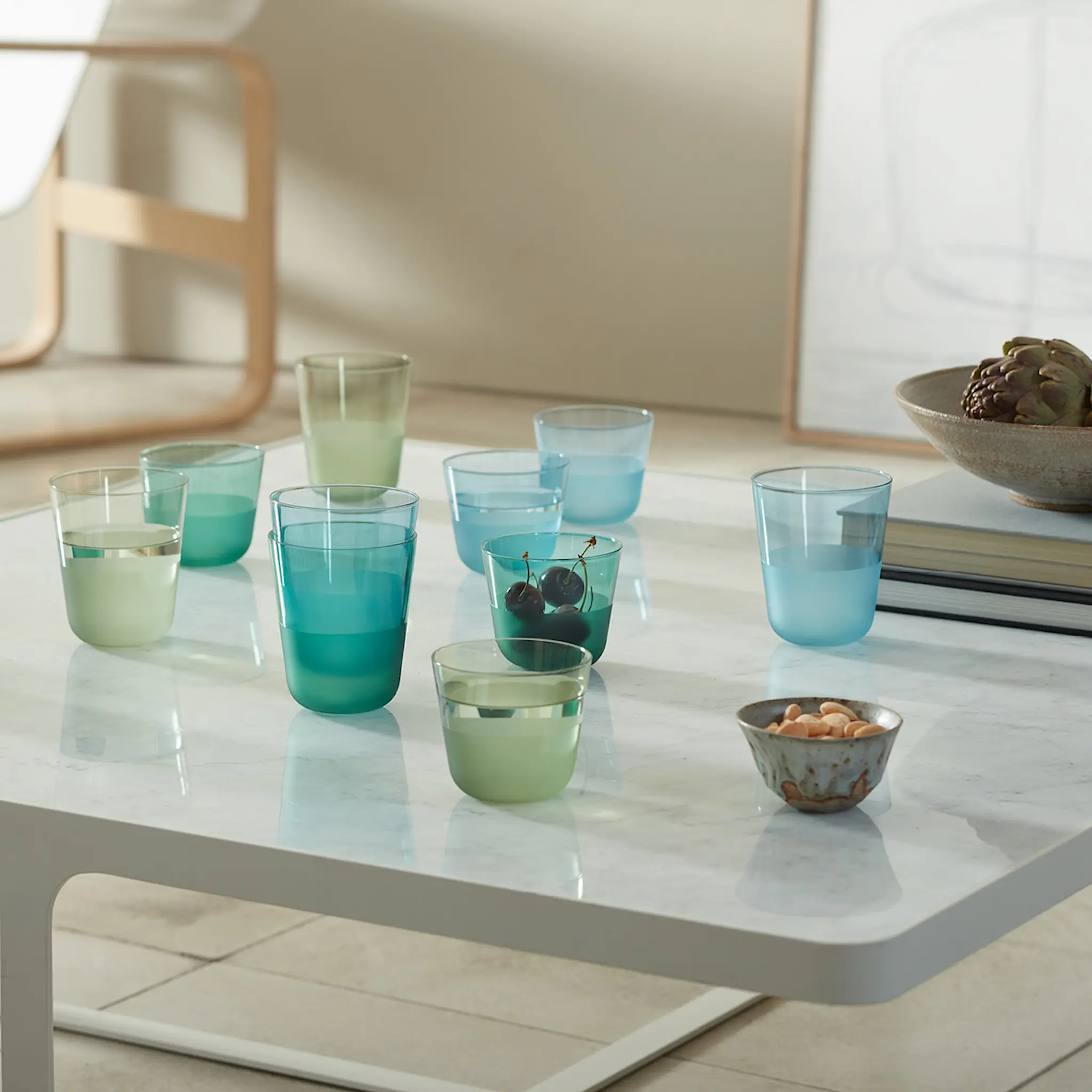 LSA International Arc vattenglas 38 cl 2-pack contrast sky