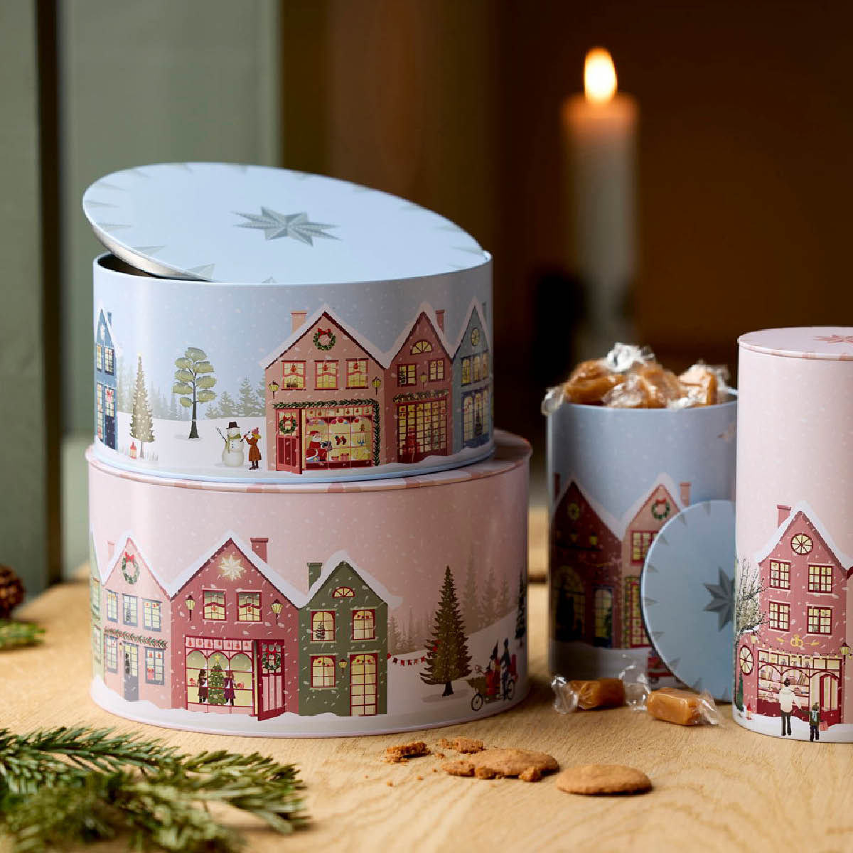 Pillivuyt Vinter kakebokssett 2 deler crystal rose + ice blue
