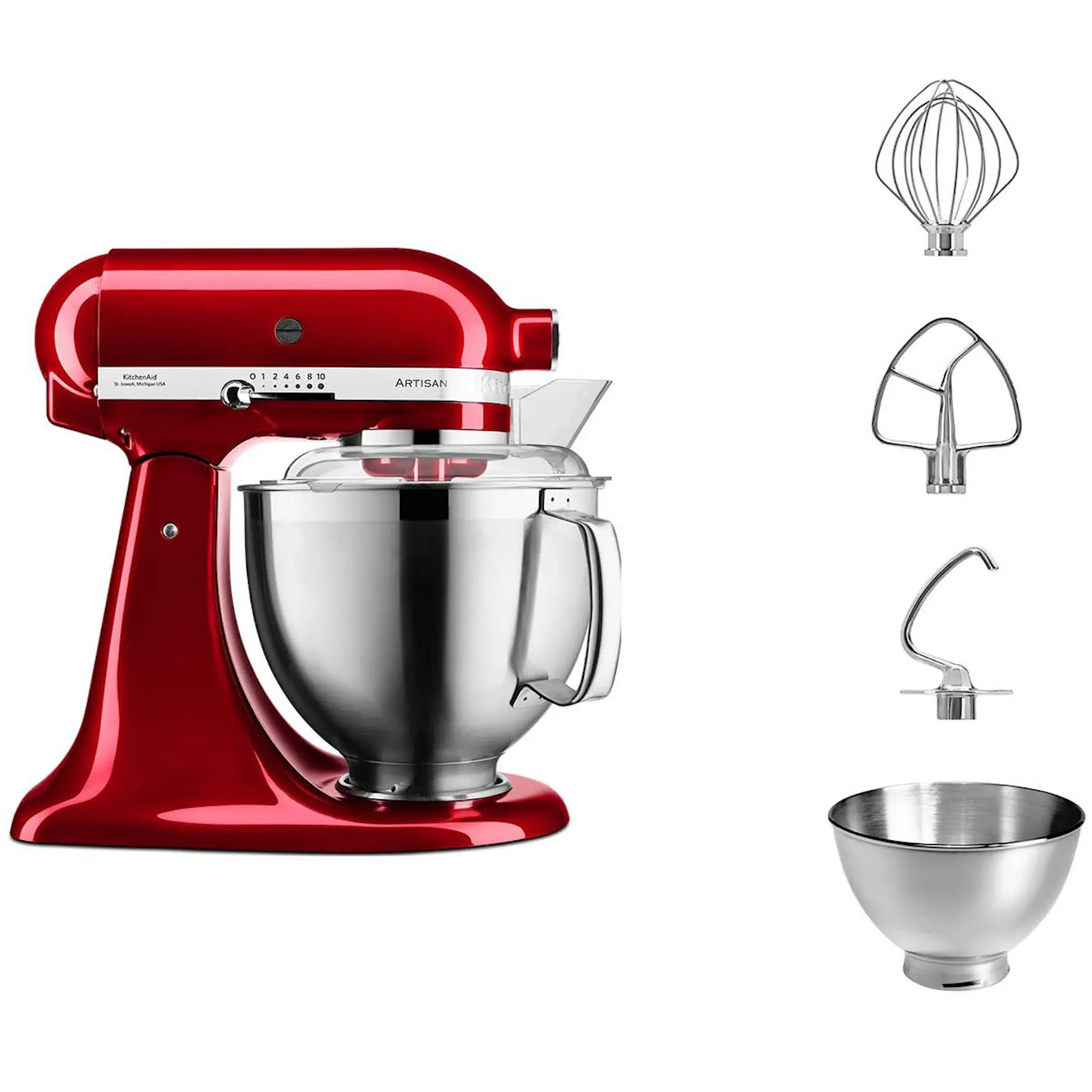 KitchenAid Artisan 5Ksm185Ps Köksmaskin M/Fällbart Drivhuvud 4,8L Candy Apple