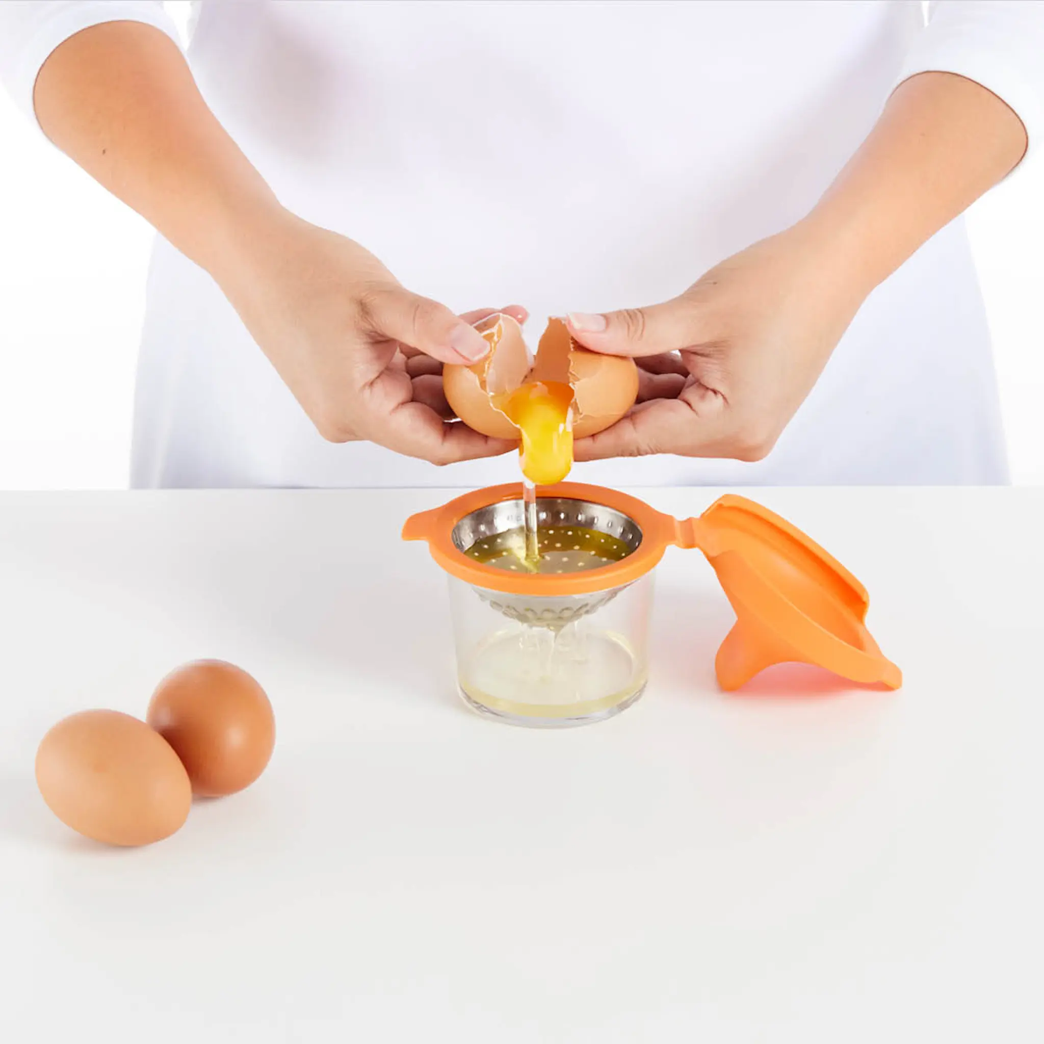 Lékué Form för att pochera ägg 2-pack orange