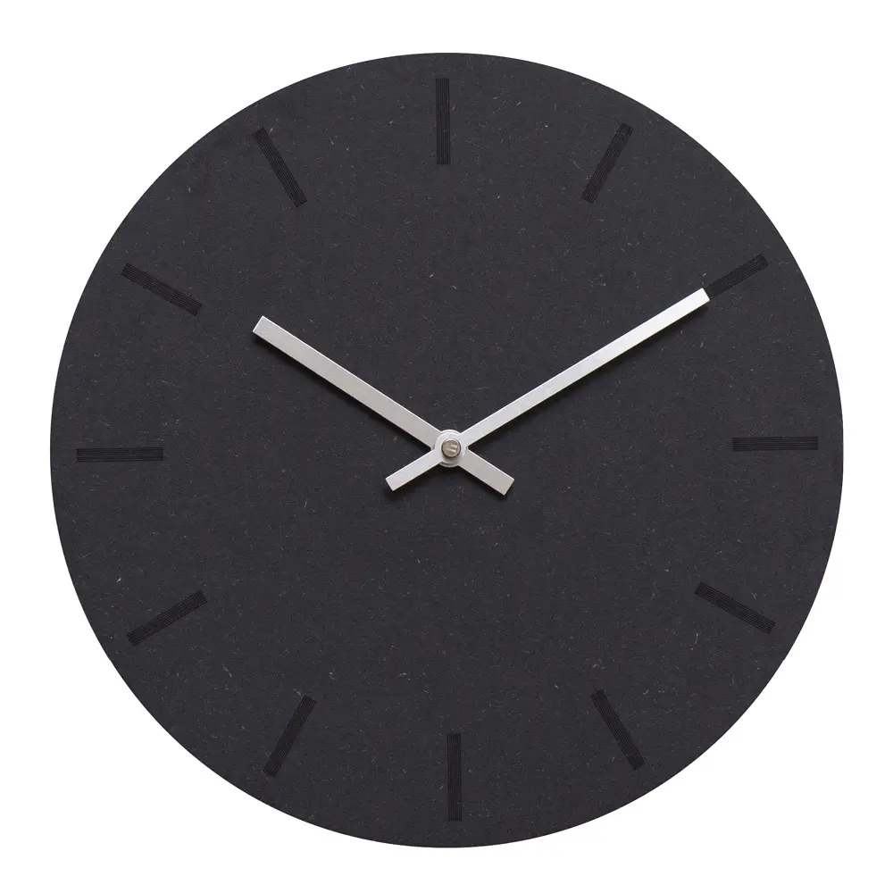 Gunpowder veggklokke 28 cm mørk grå m/sølv viser