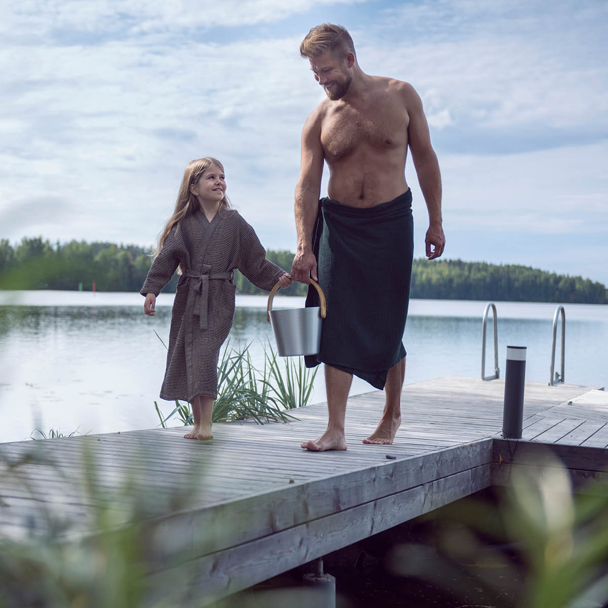 Rento Bastuhink 25,5 cm stål/bambu