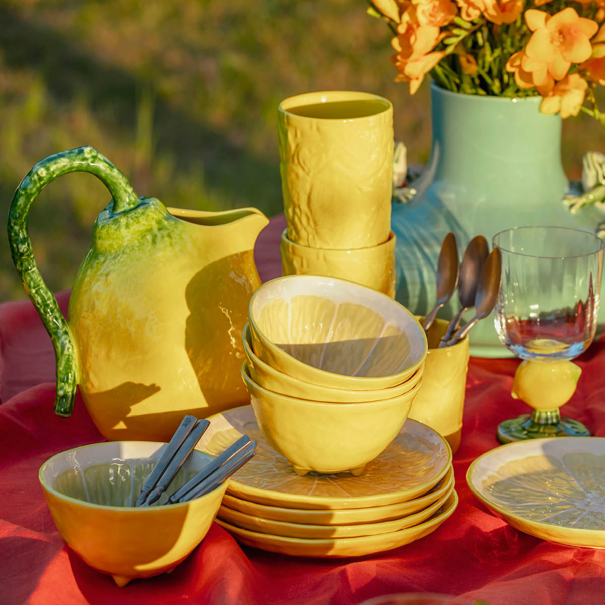 Bordallo Pinheiro Citron serveringsskål 25 cm sitron gul