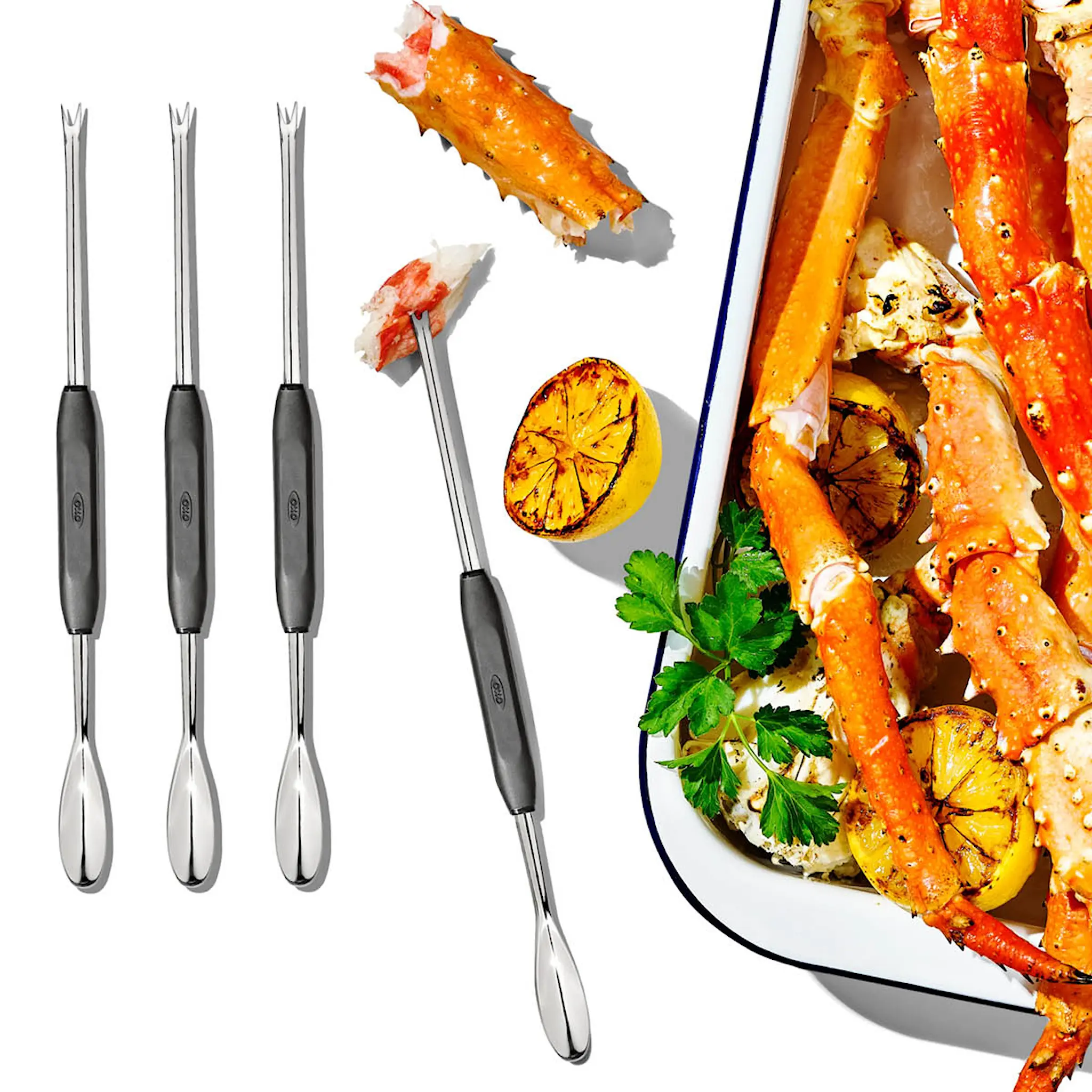Oxo Skaldjursgafflar 4-pack Svart