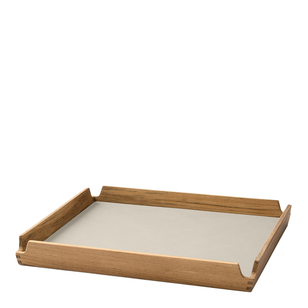 LIND DNA - Airy Leather Nupo Tarjotin small 30x30 cm Oyster White