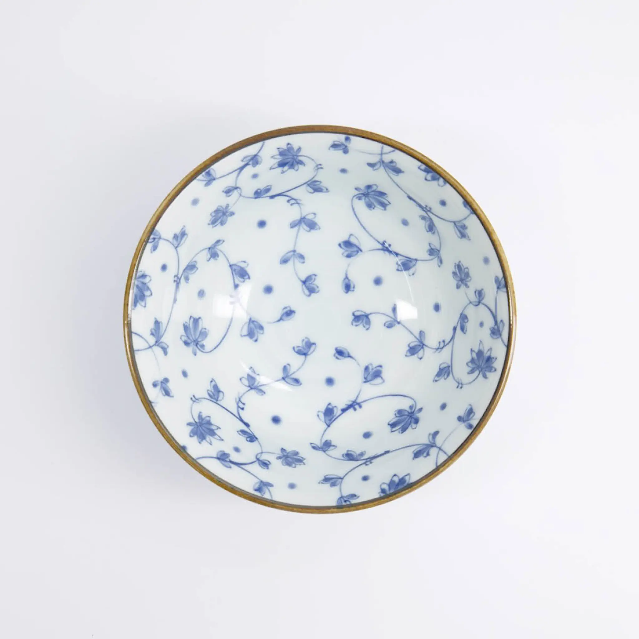 Tokyo Design Studio Natsu Karakusa Tayo skål 15,2x6,7 cm 0,5 L blå/vit