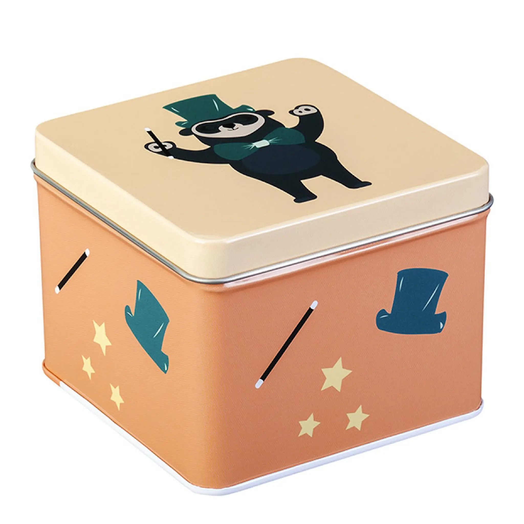 Blafre Brillebjörn matlåda 10x10 cm ljus korall