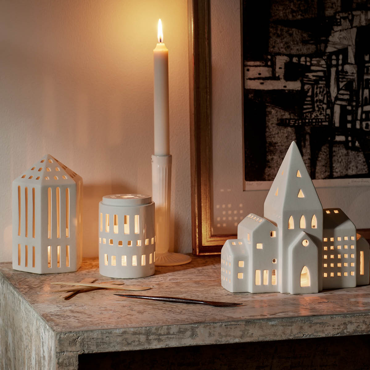 Kähler Urbania Kynttilälyhty Little Tower 11,5 cm