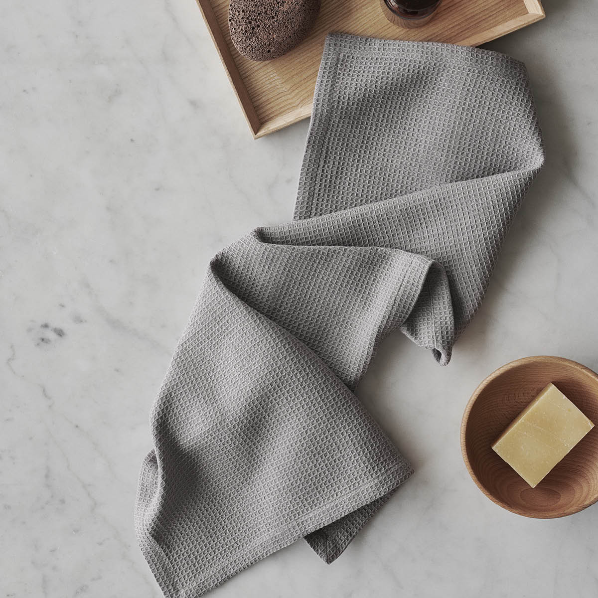 By Mogensen Håndkle waffle 150x100 cm grå