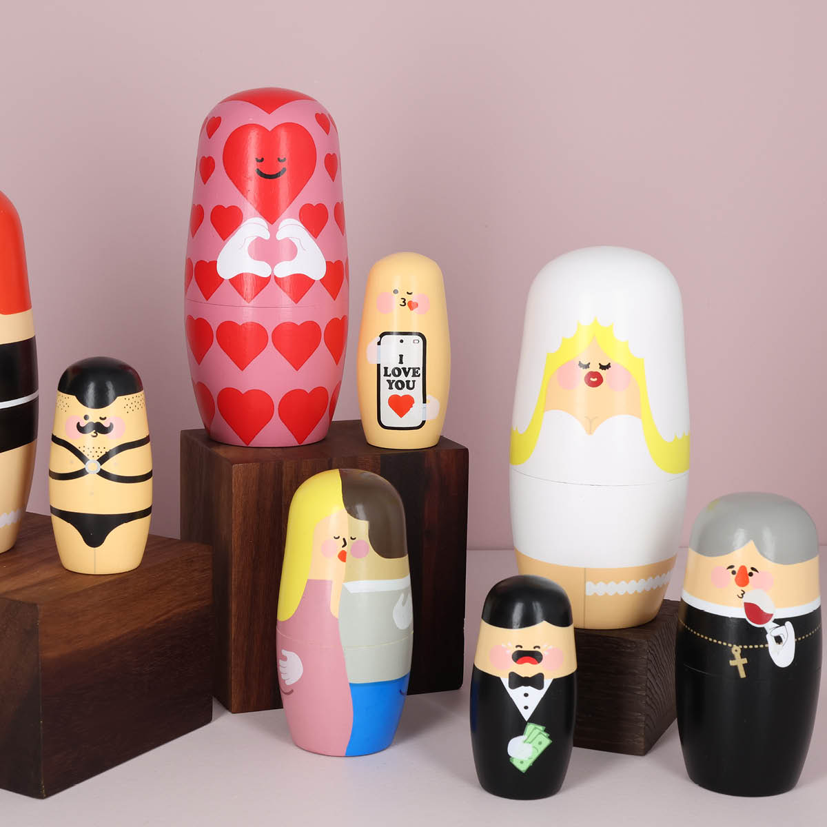 Spring Copenhagen Babushka Drama Wedding Expressions trefigur 3 stk kirsebærtre