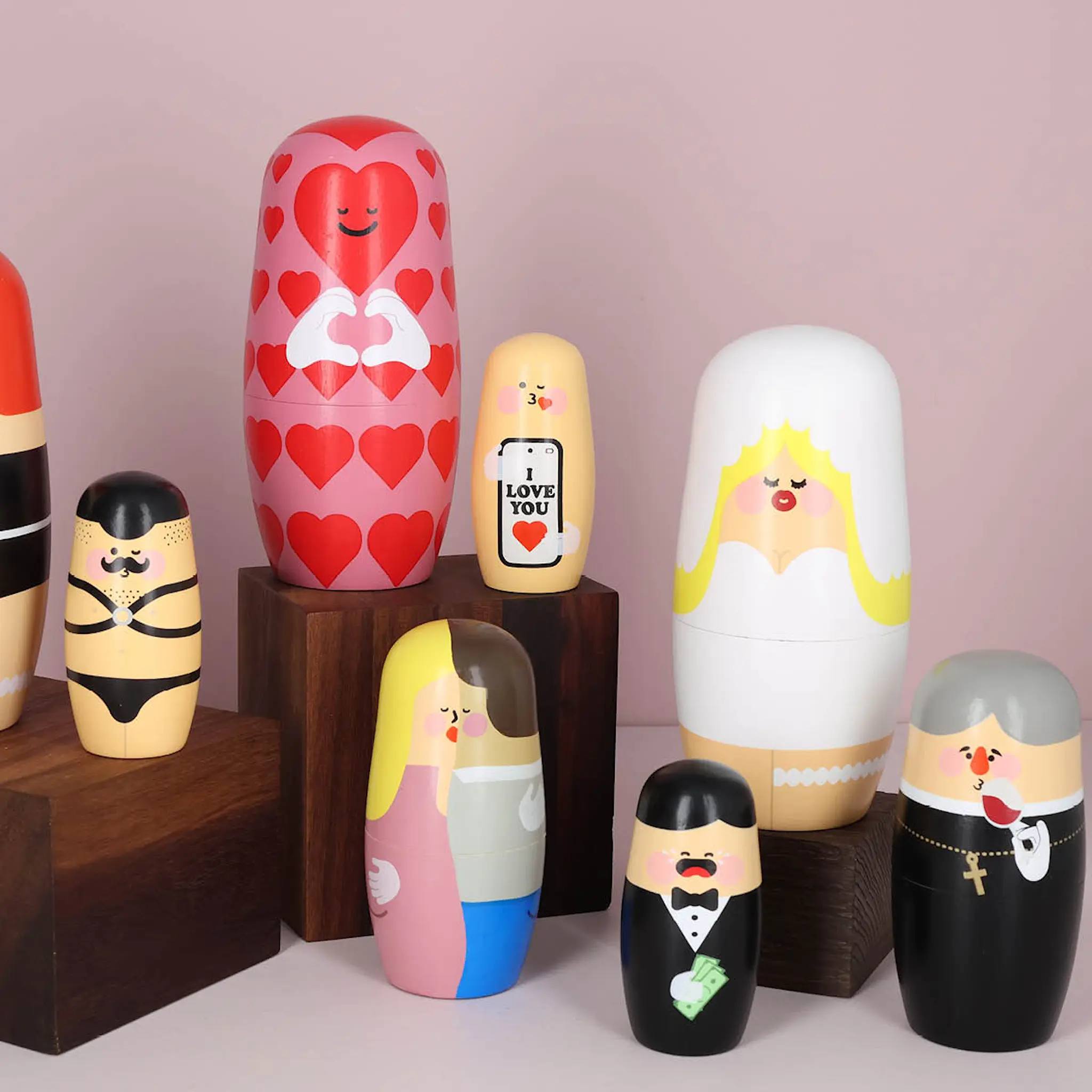 Spring Copenhagen Babushka Drama Wedding Expressions trefigur 3 stk kirsebærtre