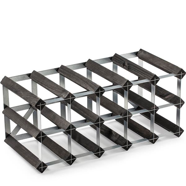 The Swedish Wine Rack Factory  - Trad Viinipulloteline 15 pullolle 52 cm Musta saarni