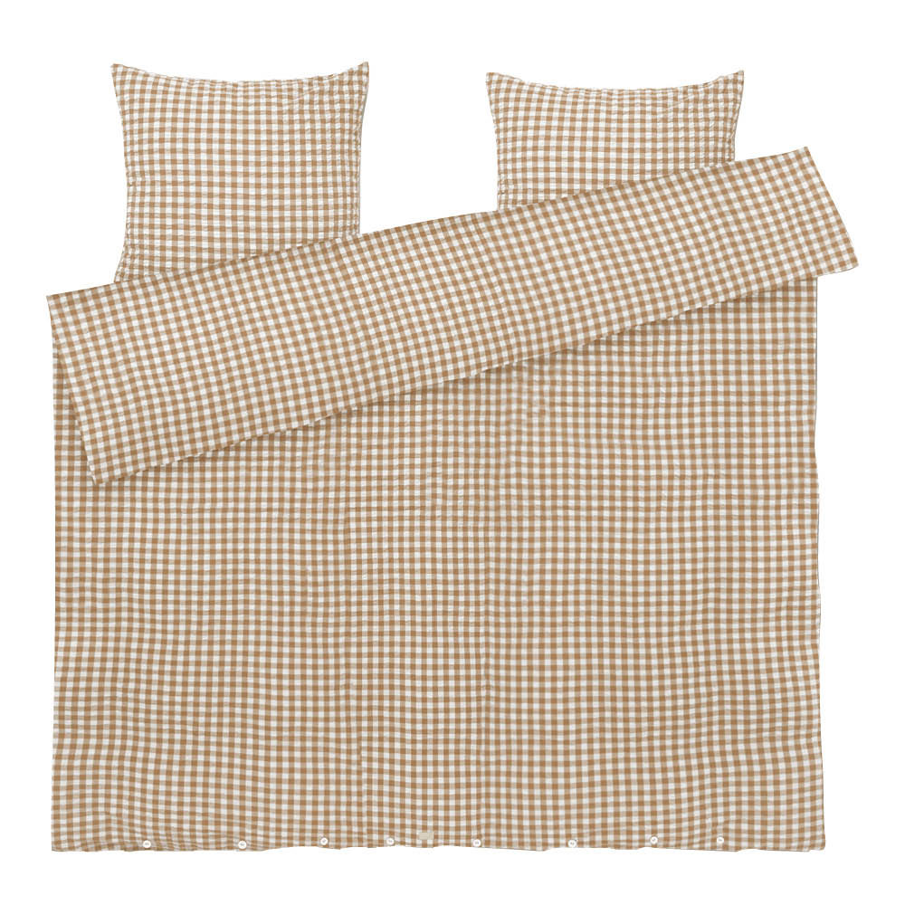 Juna Bæk&Bølge påslakanset 200x220 cm bäckebölja karamell/offwhite