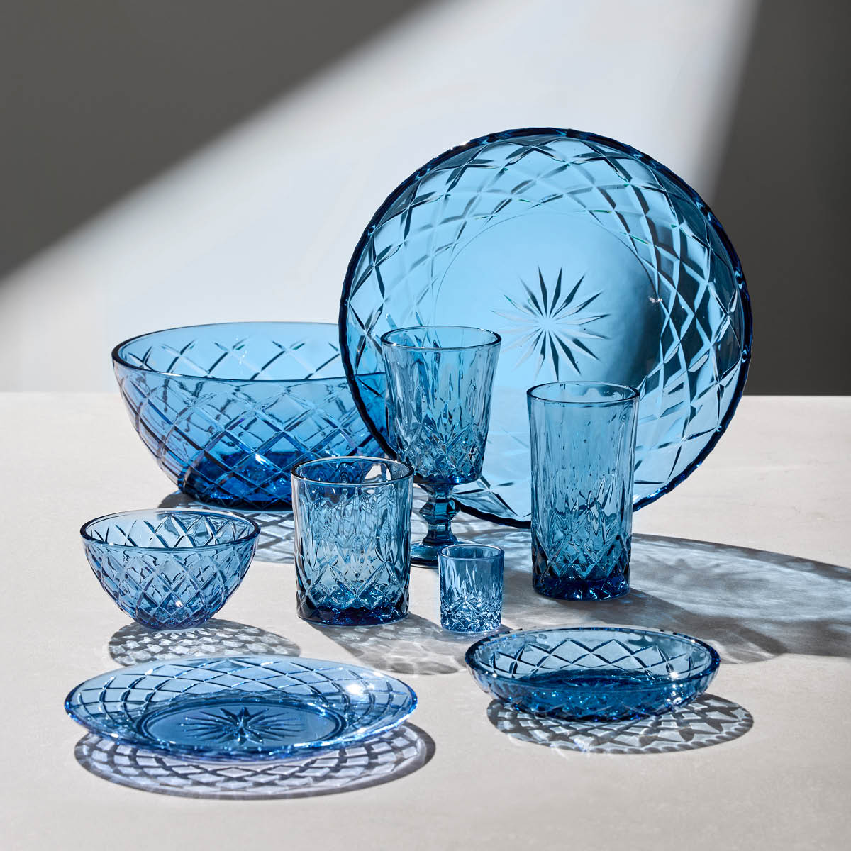 Lyngby Glas Sorrento Shotglas 4 cl 4-pack Blå