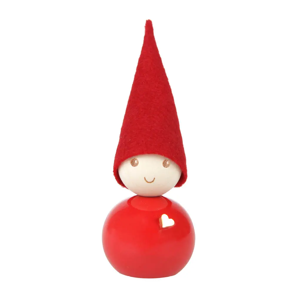 Tonttu Kultasydän figuuri 9 cm punainen