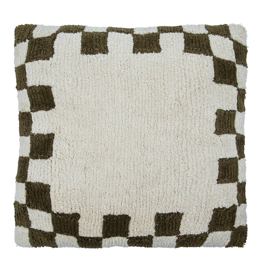 House Doctor - Tyynynpäällinen Chess 50x50 cm vihreä/off-white