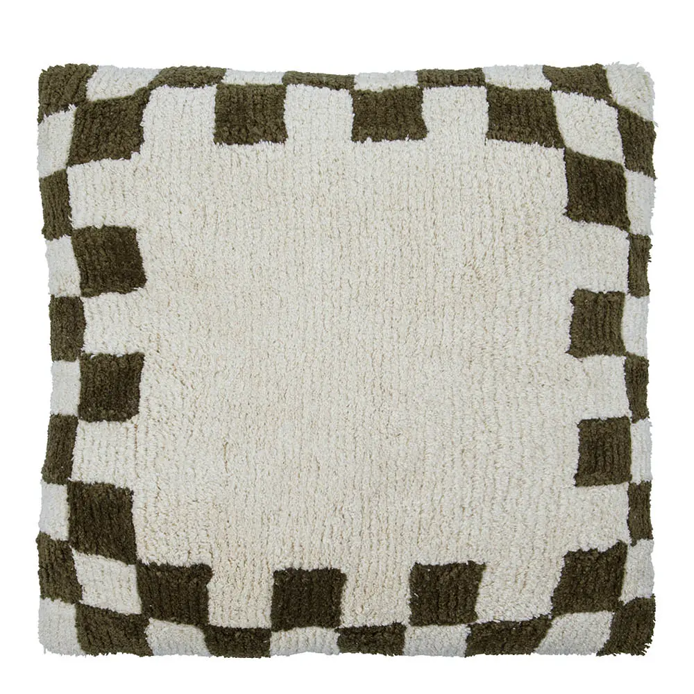 Tyynynpäällinen Chess 50x50 cm vihreä/off-white