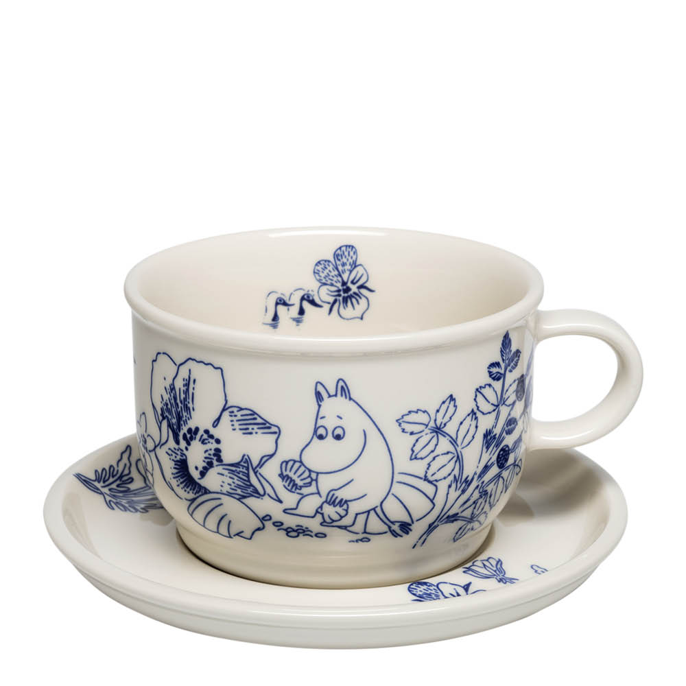 Moomin Arabia Muumi Haru Kuppi aluslautasella 30 cl