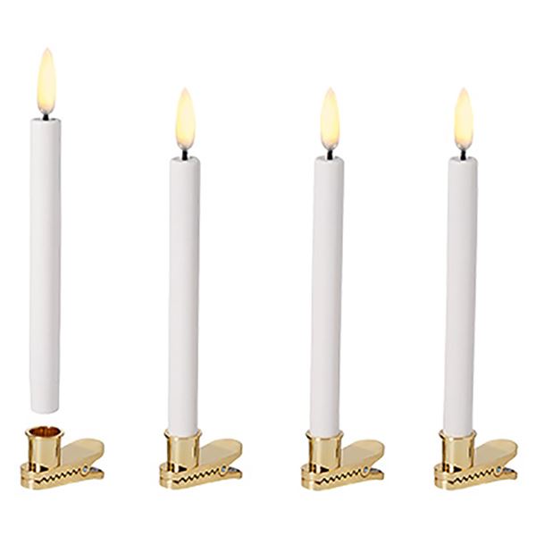 Uyuni Lighting LED julgransljus trådlösa 14 cm 4-pack Nordic White