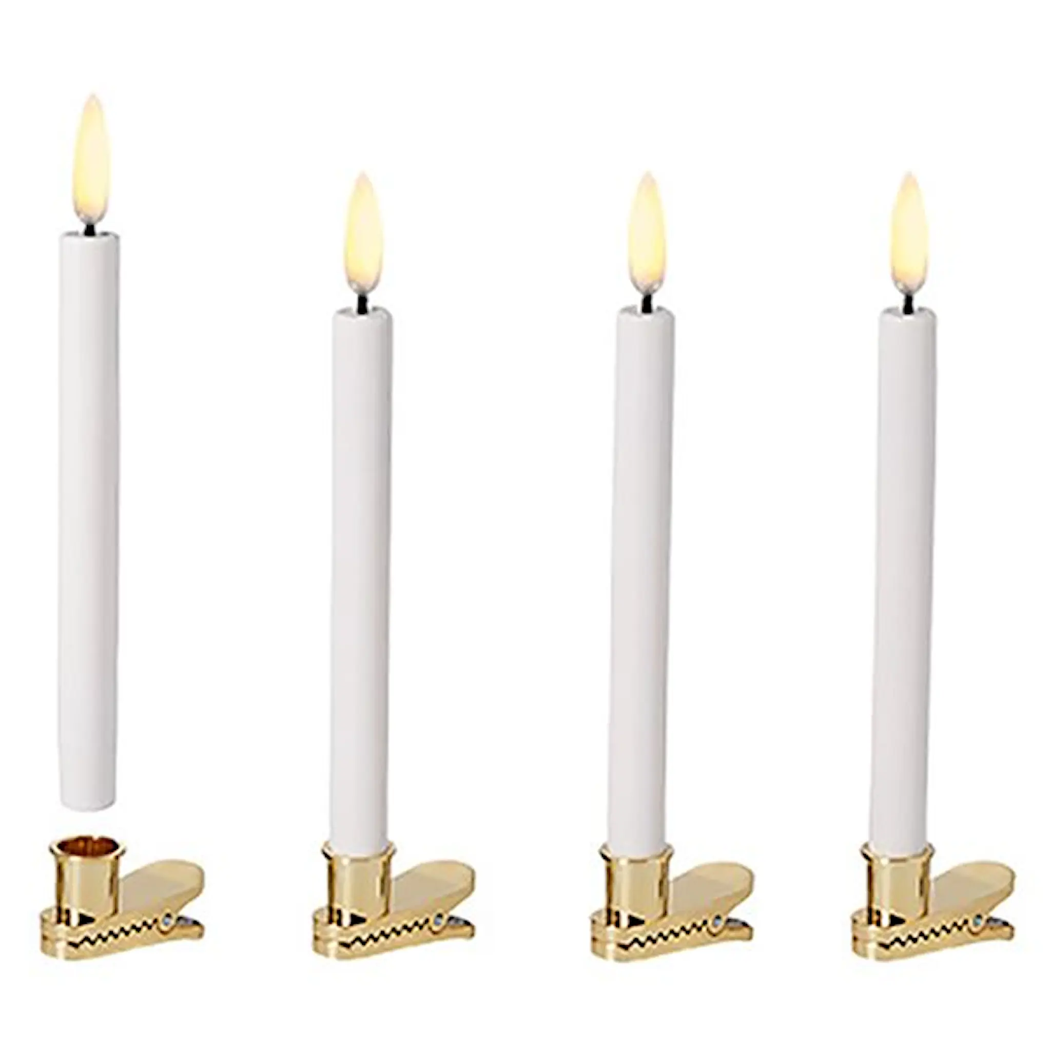 Uyuni Lighting LED julgransljus trådlösa 14 cm 4-pack Nordic White
