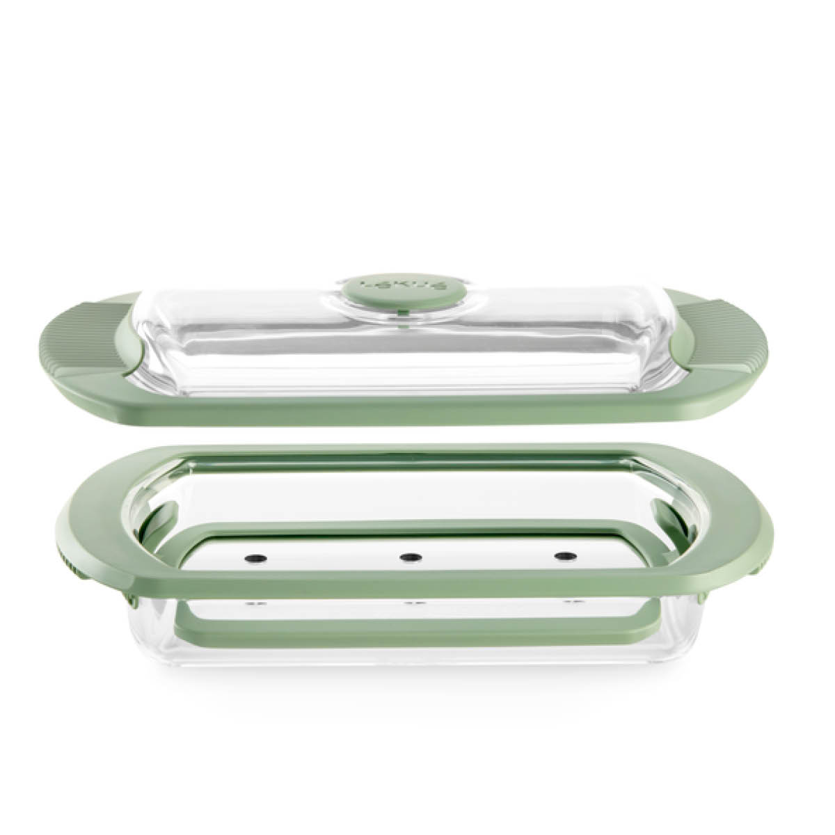 Lékué Ångkokare i glas med bricka och receptbok engelska 2 port. klar