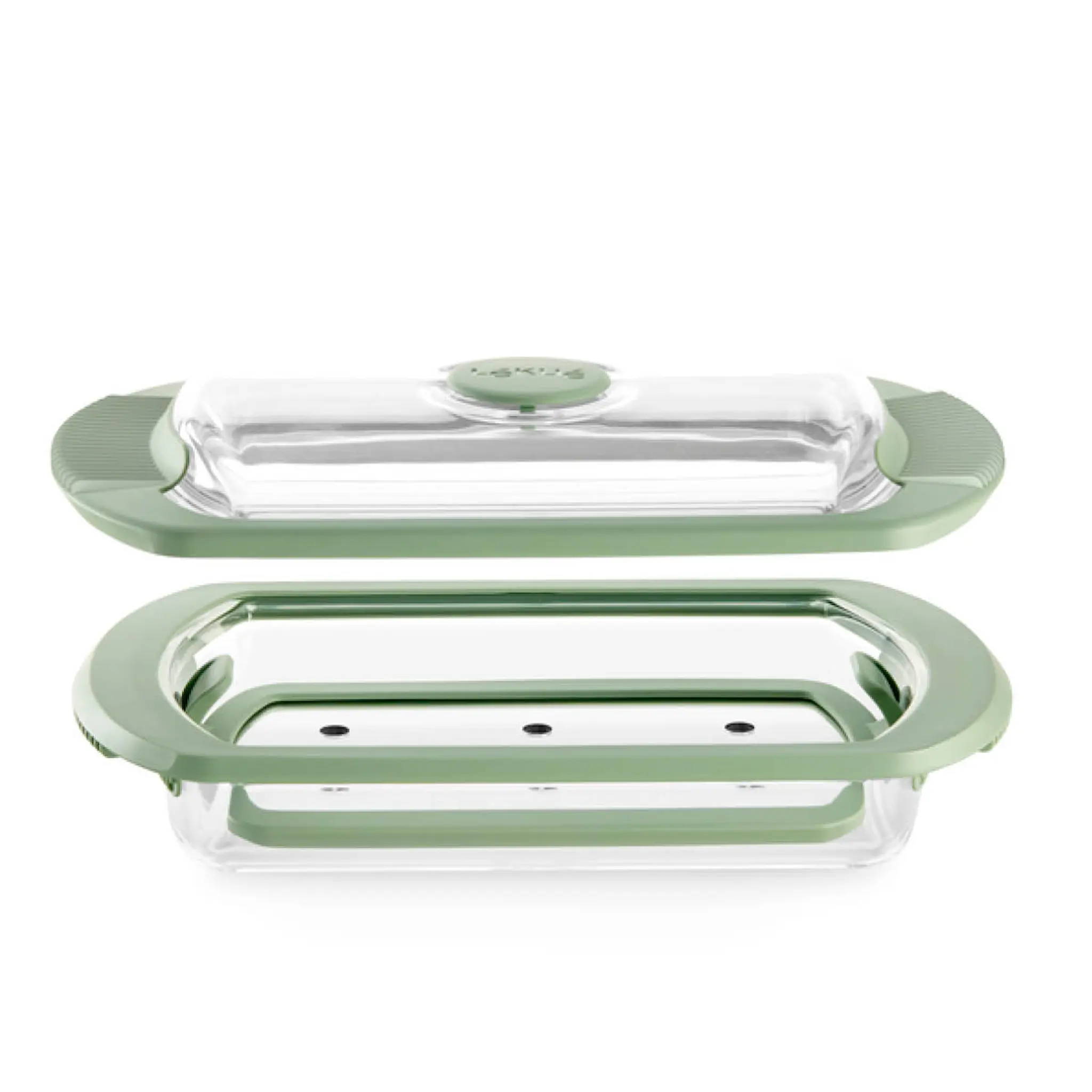 Lékué Ångkokare i glas med bricka och receptbok engelska 2 port. klar