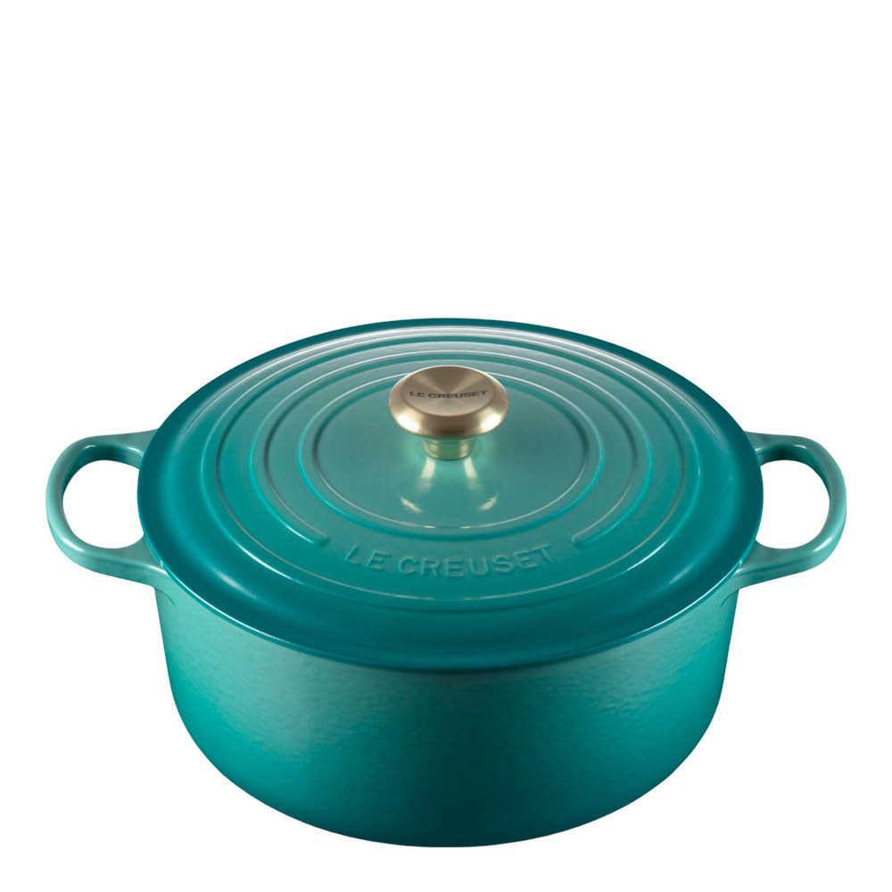 Le Creuset - Signature Valurautapata pyöreä 28 cm 6,2 L Bleu Riviera
