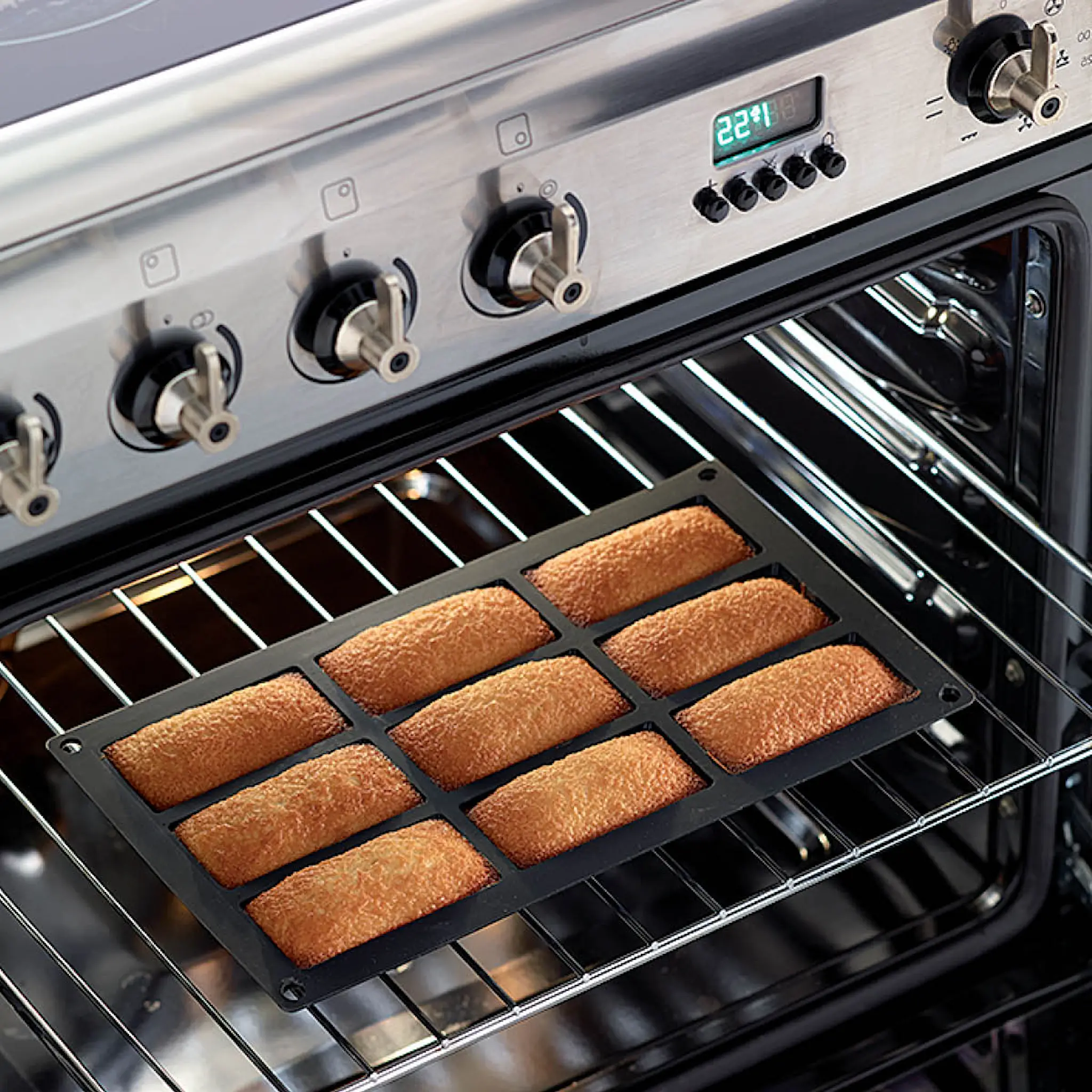 Lékué Silikonform för mini-bröd 9 hål svart